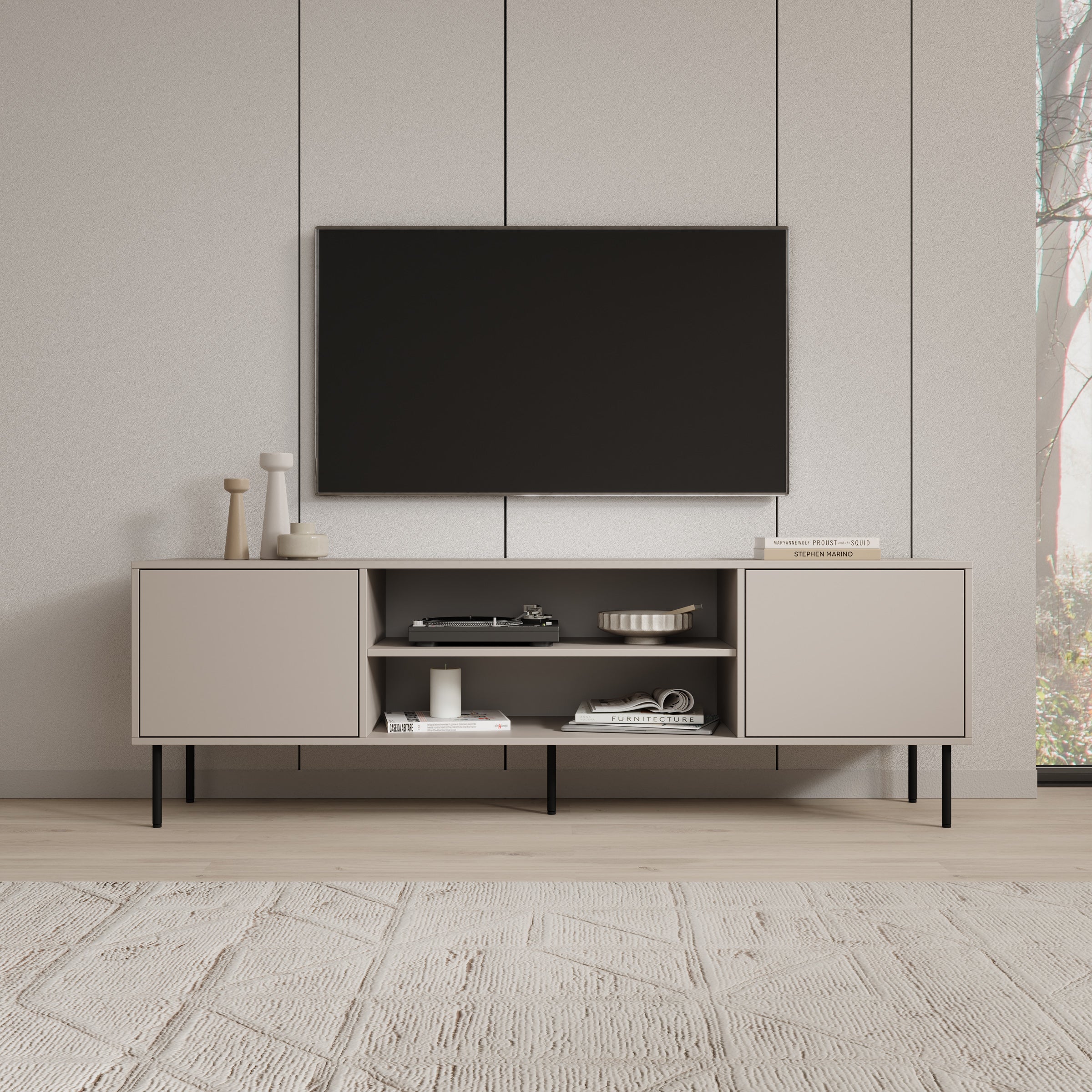 Dimora - TV-Meubel - Beige - 183x40x60 cm