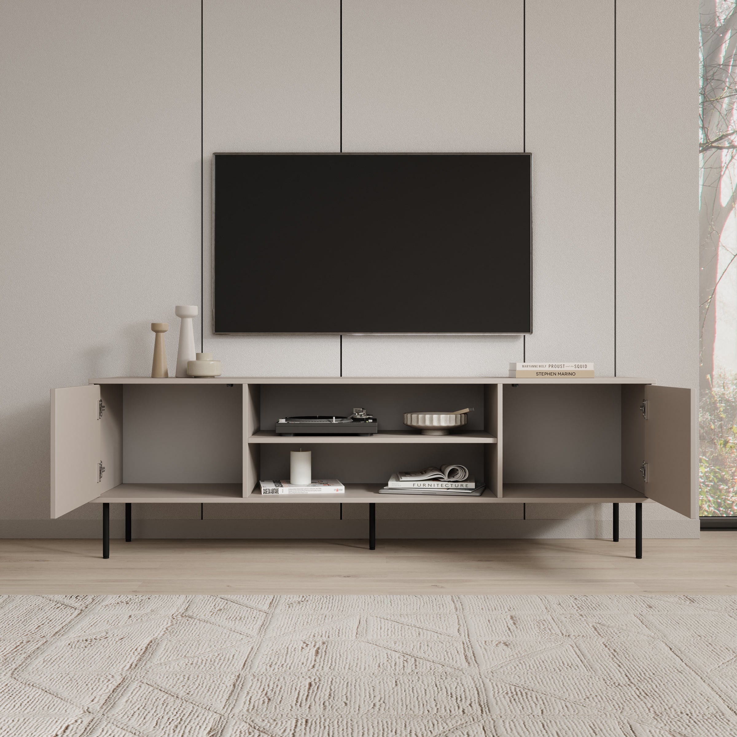 Dimora - TV-Meubel - Beige - 183x40x60 cm