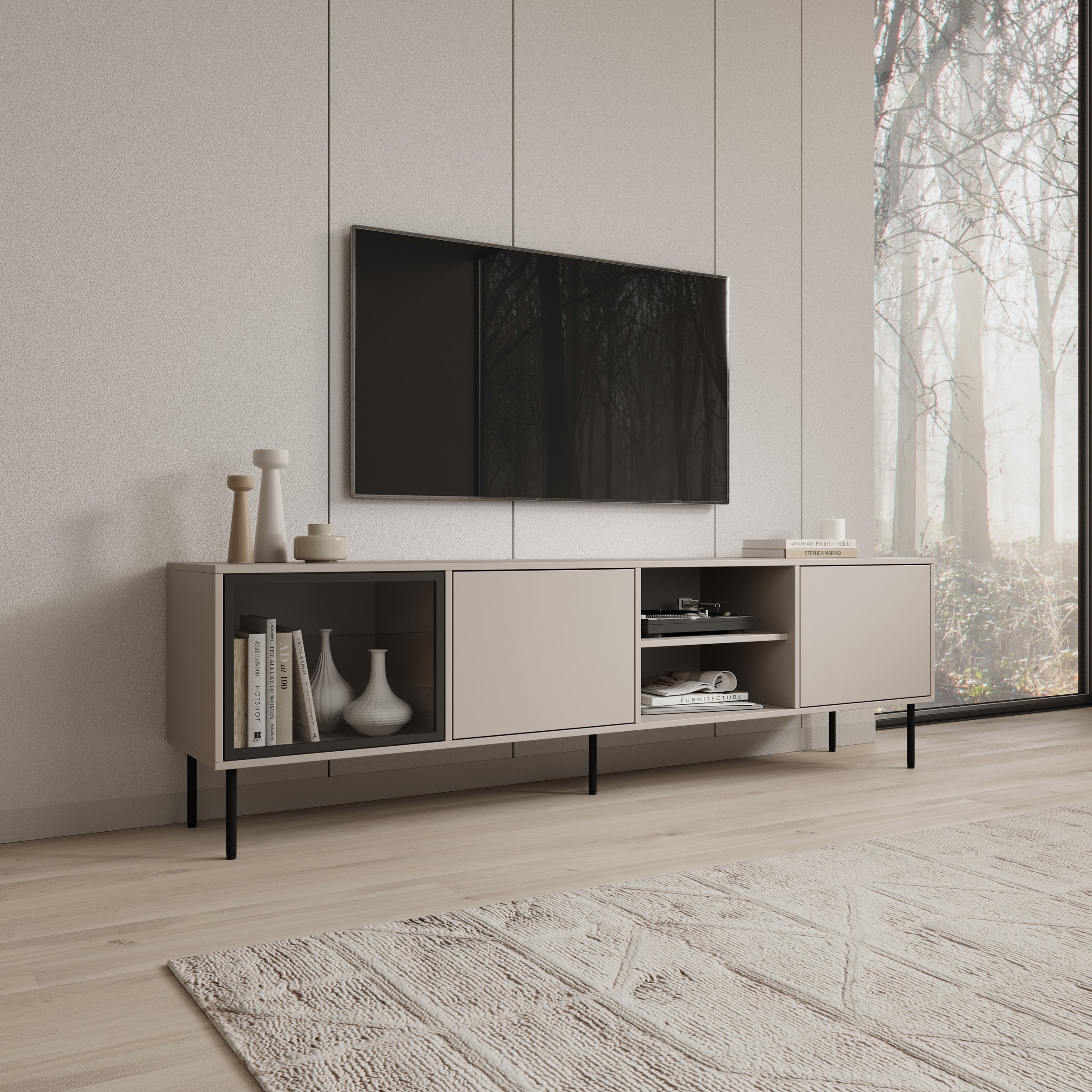 Dimora - TV-Meubel - Beige - 201x40x60 cm