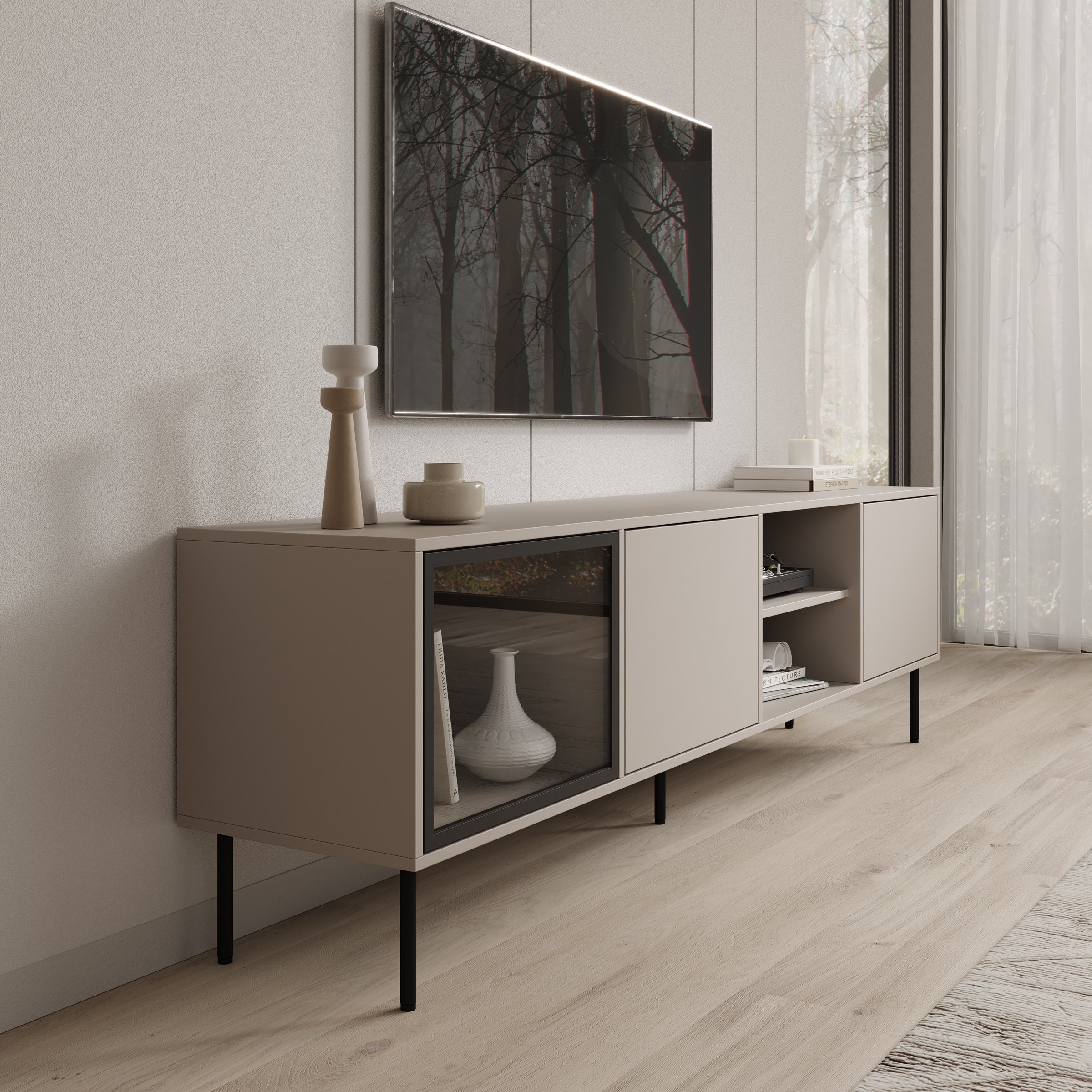 Dimora - TV-Meubel - Beige - 201x40x60 cm