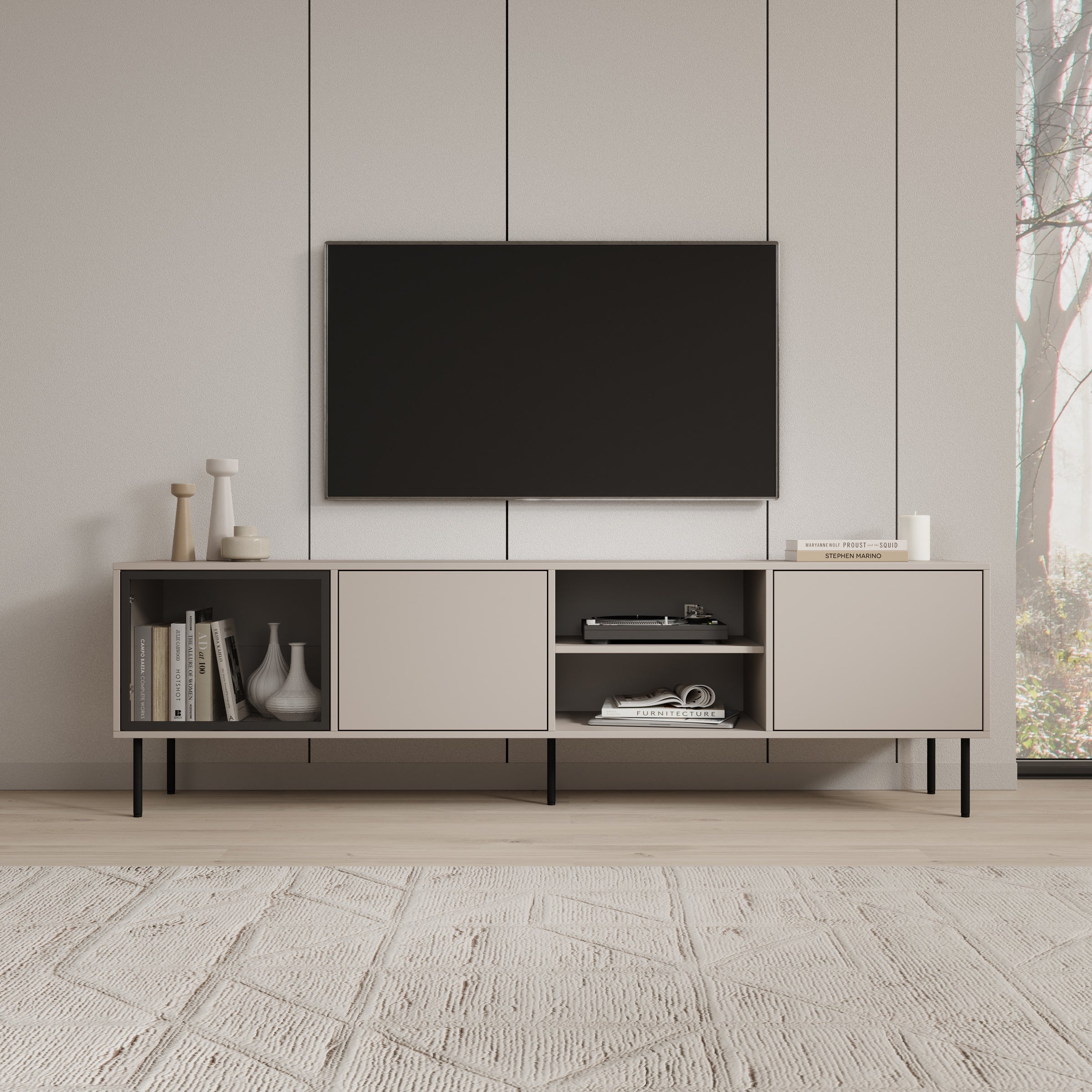 Dimora - TV-Meubel - Beige - 201x40x60 cm