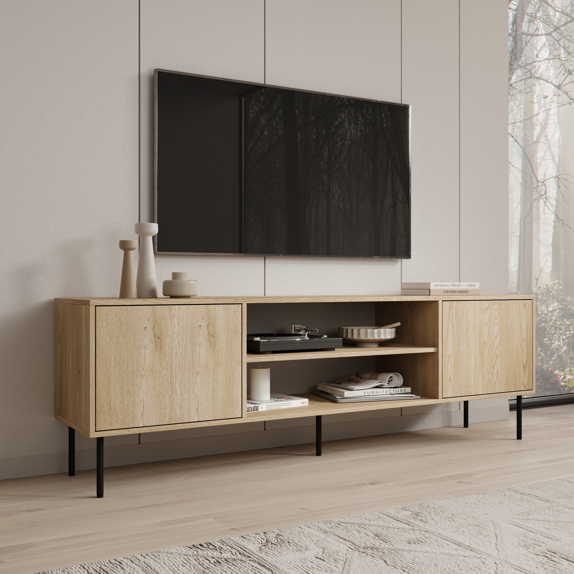 Dimora - TV-Meubel - Eikenpatroon - 183x40x60 cm