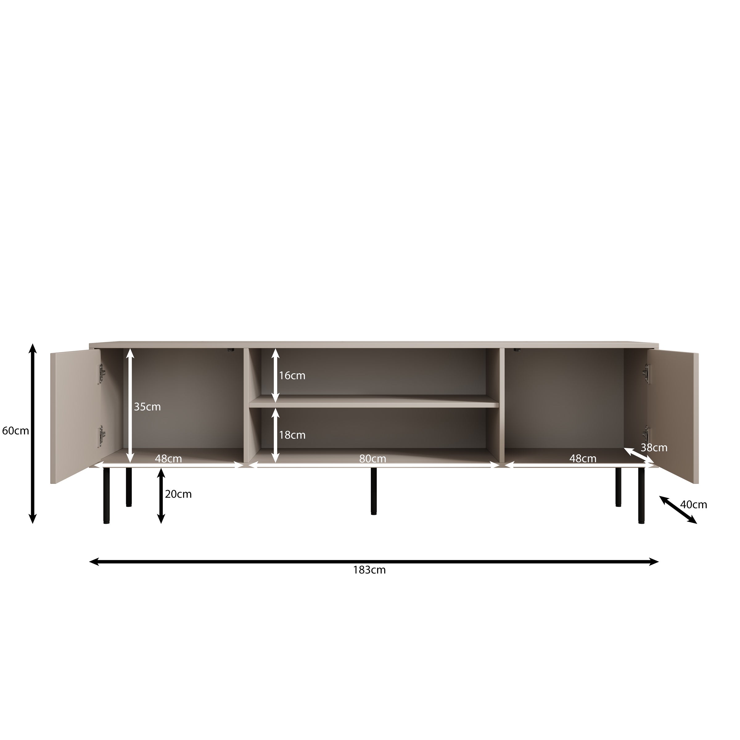 Dimora - TV-Meubel - Eikenpatroon - 183x40x60 cm
