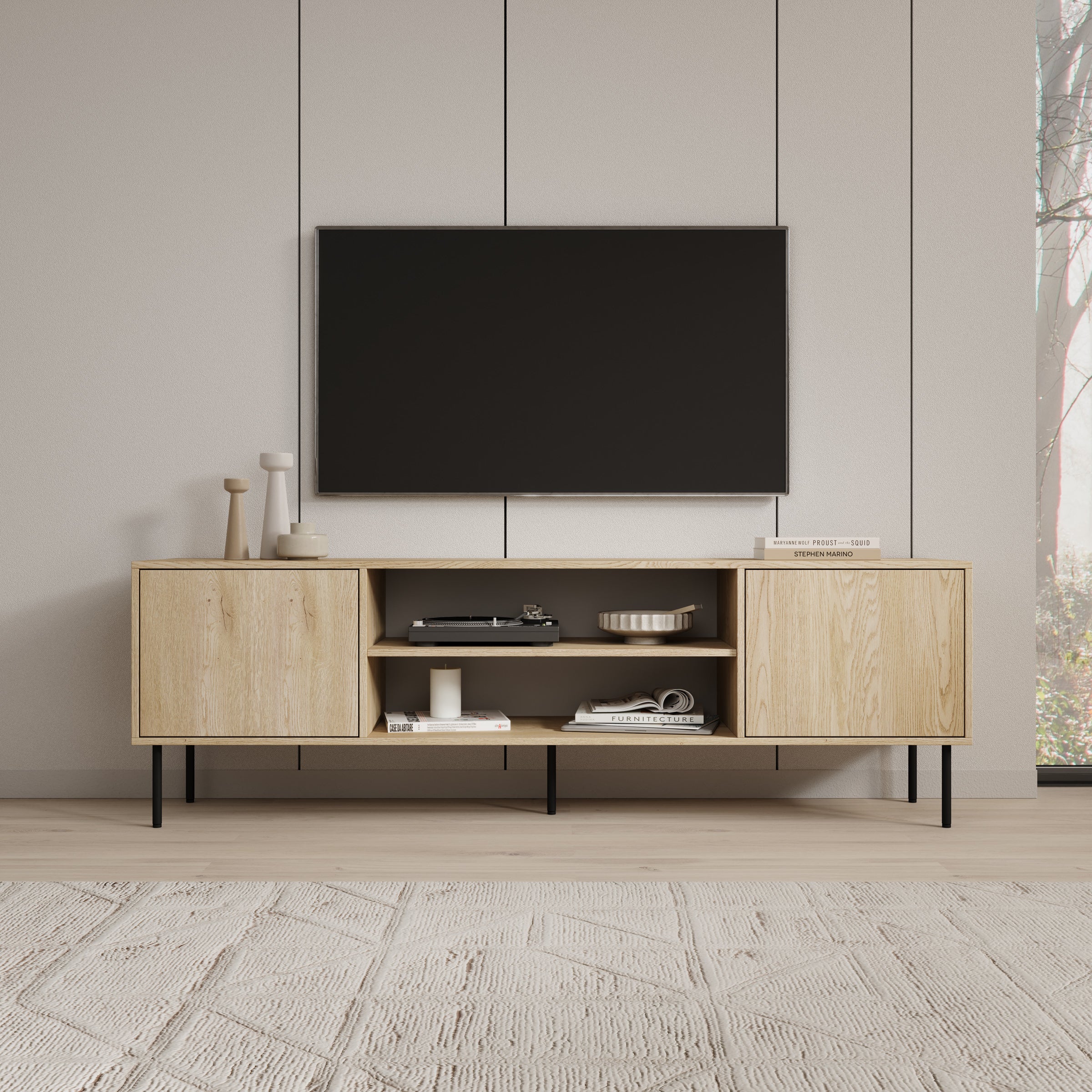 Dimora - TV-Meubel - Eikenpatroon - 183x40x60 cm