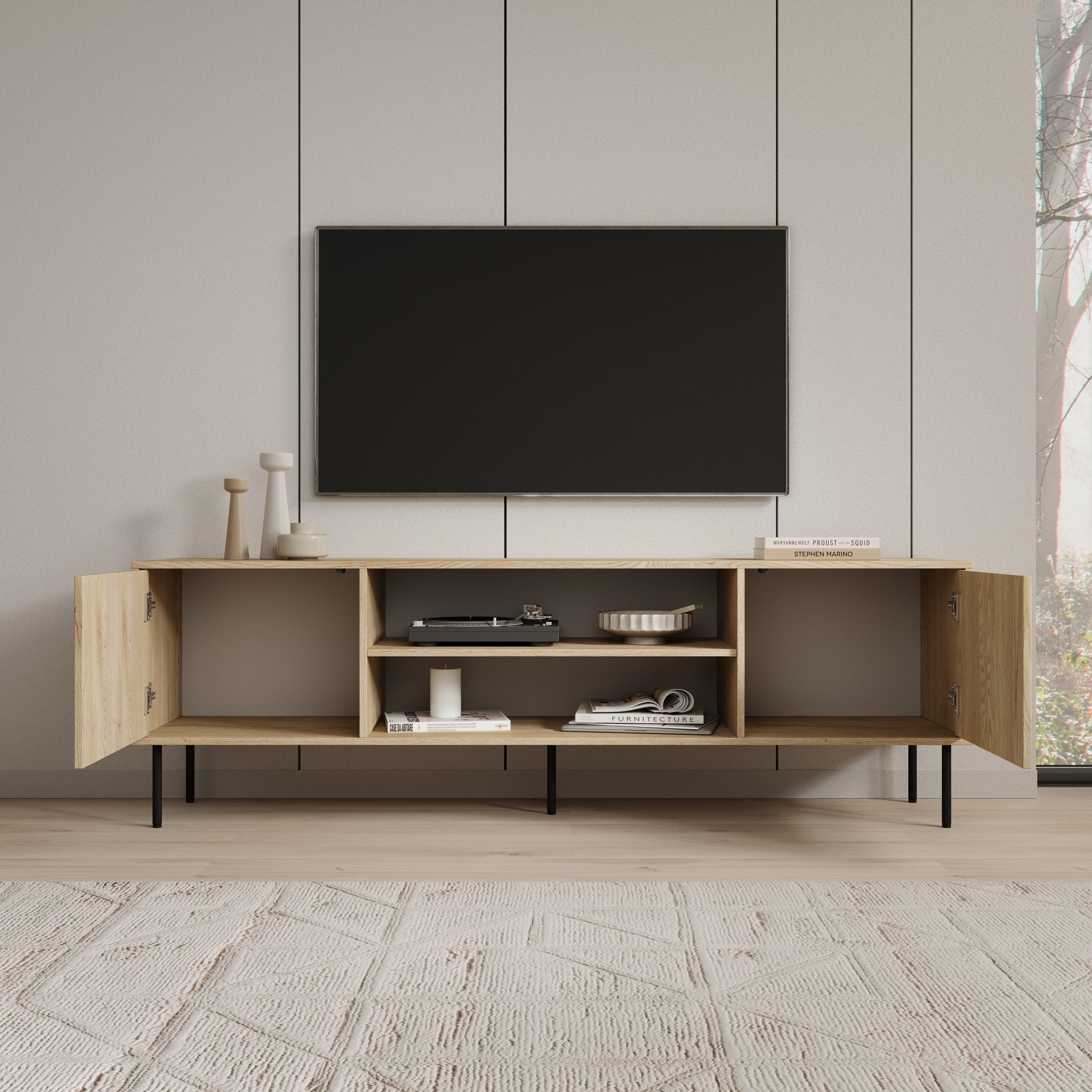 Dimora - TV-Meubel - Eikenpatroon - 183x40x60 cm
