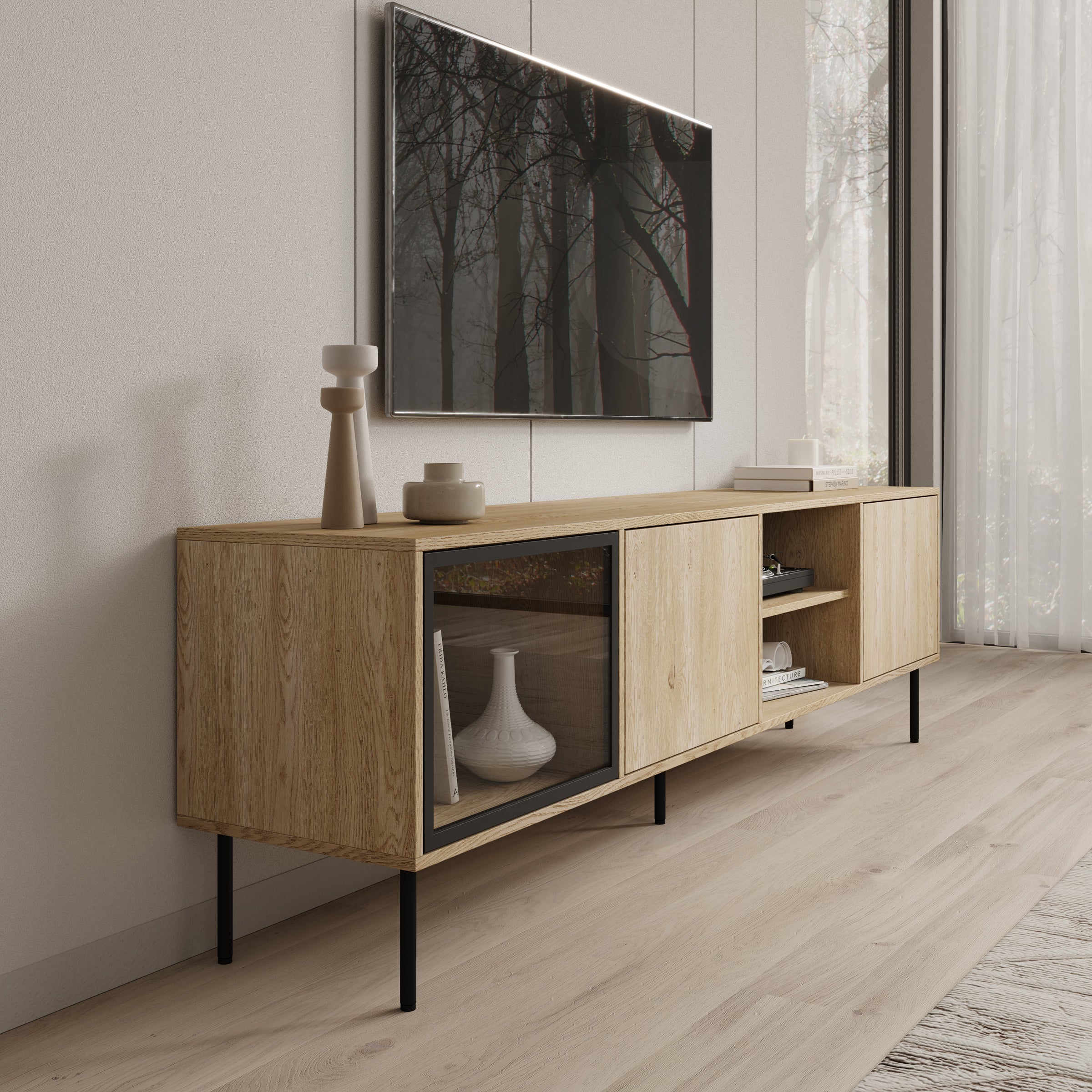 Dimora - TV-Meubel - Eikenpatroon - 201x40x60 cm