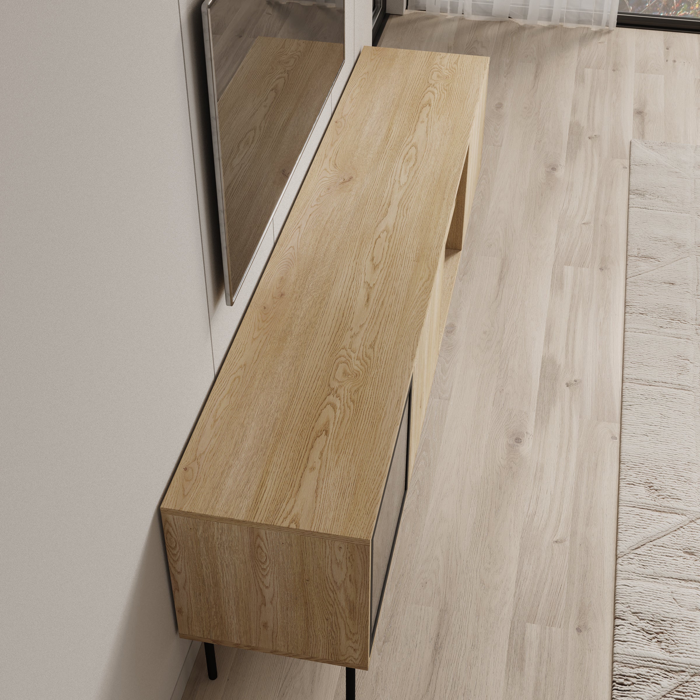 Dimora - TV-Meubel - Eikenpatroon - 201x40x60 cm