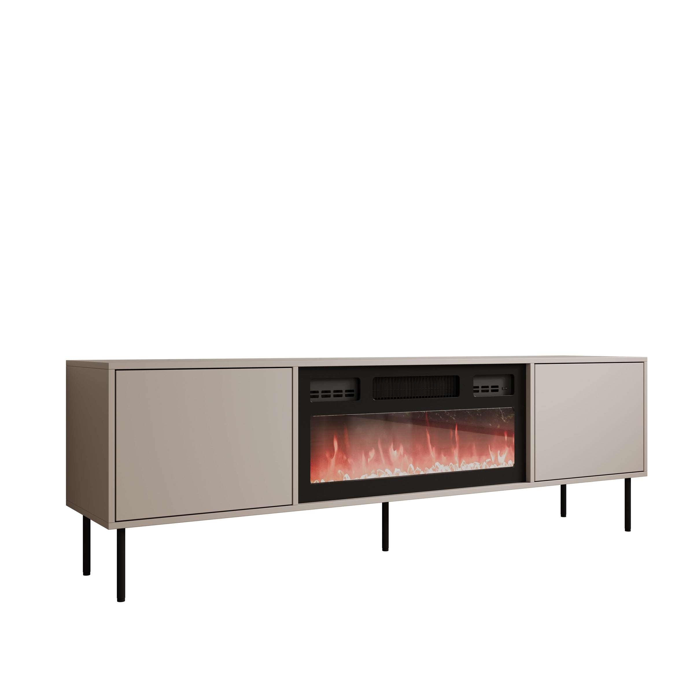 Dimora - TV-Meubel met sfeerhaard - Beige - 183x40x60 cm