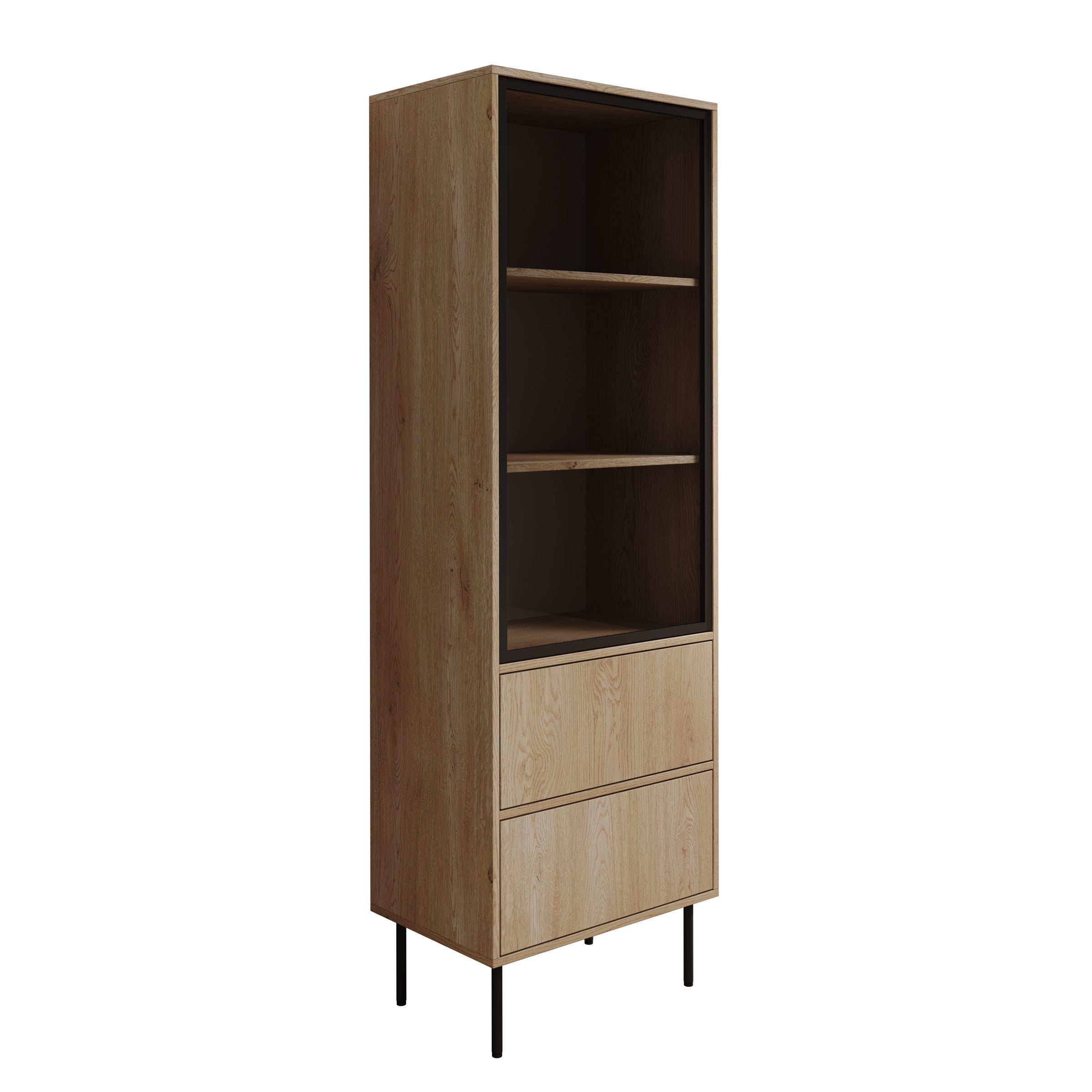 Dimora - Vitrinekast - Eikenpatroon - 60x40x185 cm