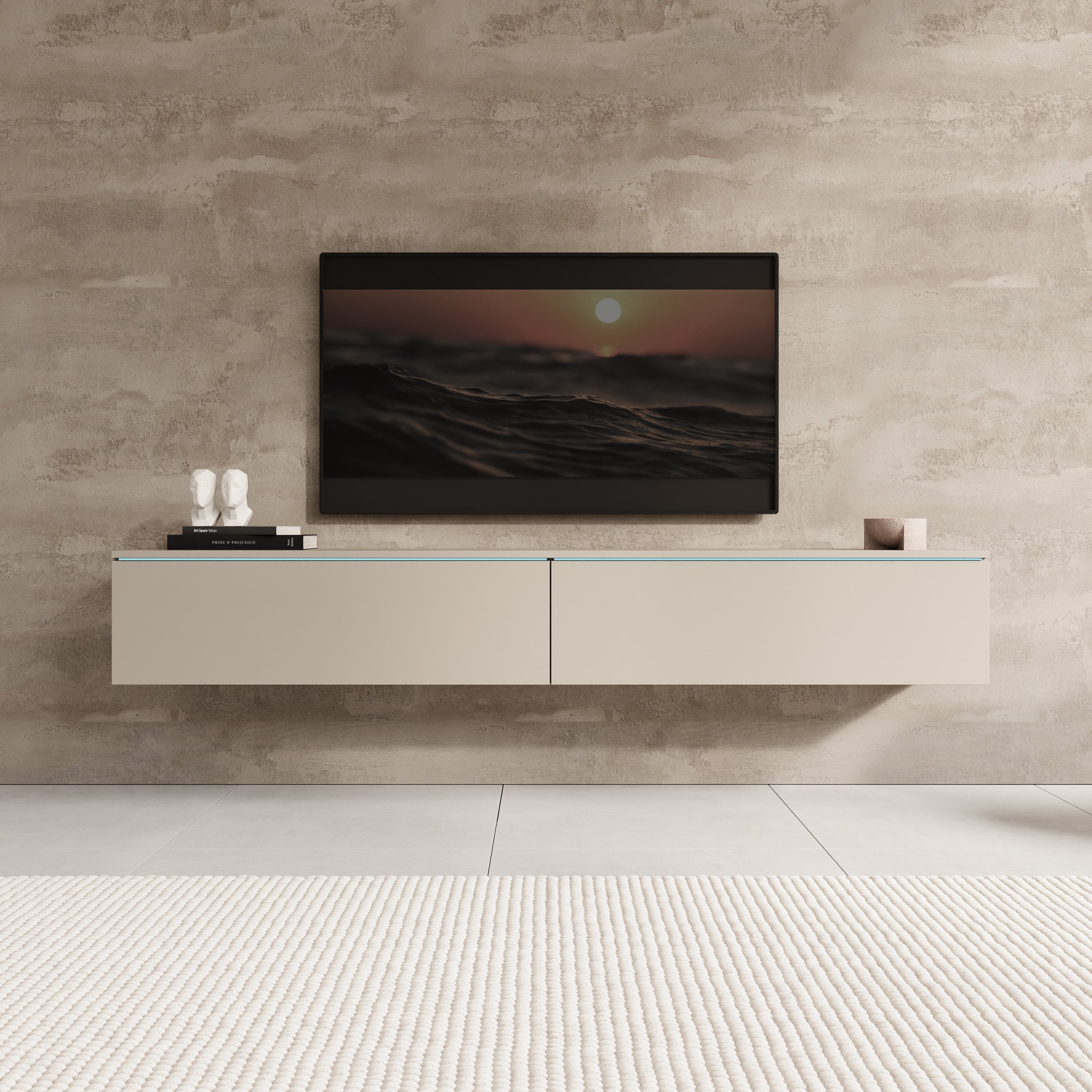 Dixon - TV-Meubel - Beige - 180x33x30 cm