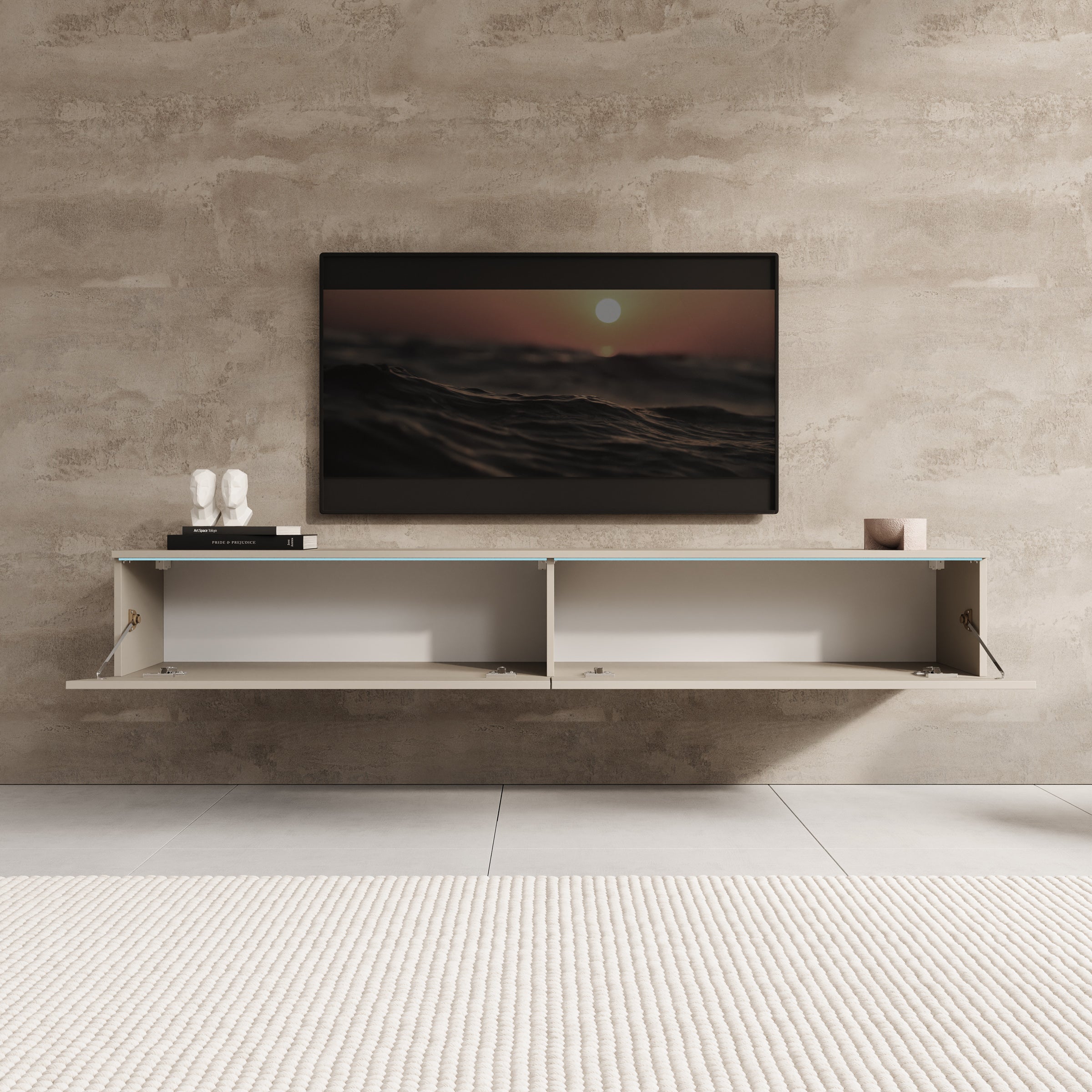 Dixon - TV-Meubel - Beige - 180x33x30 cm