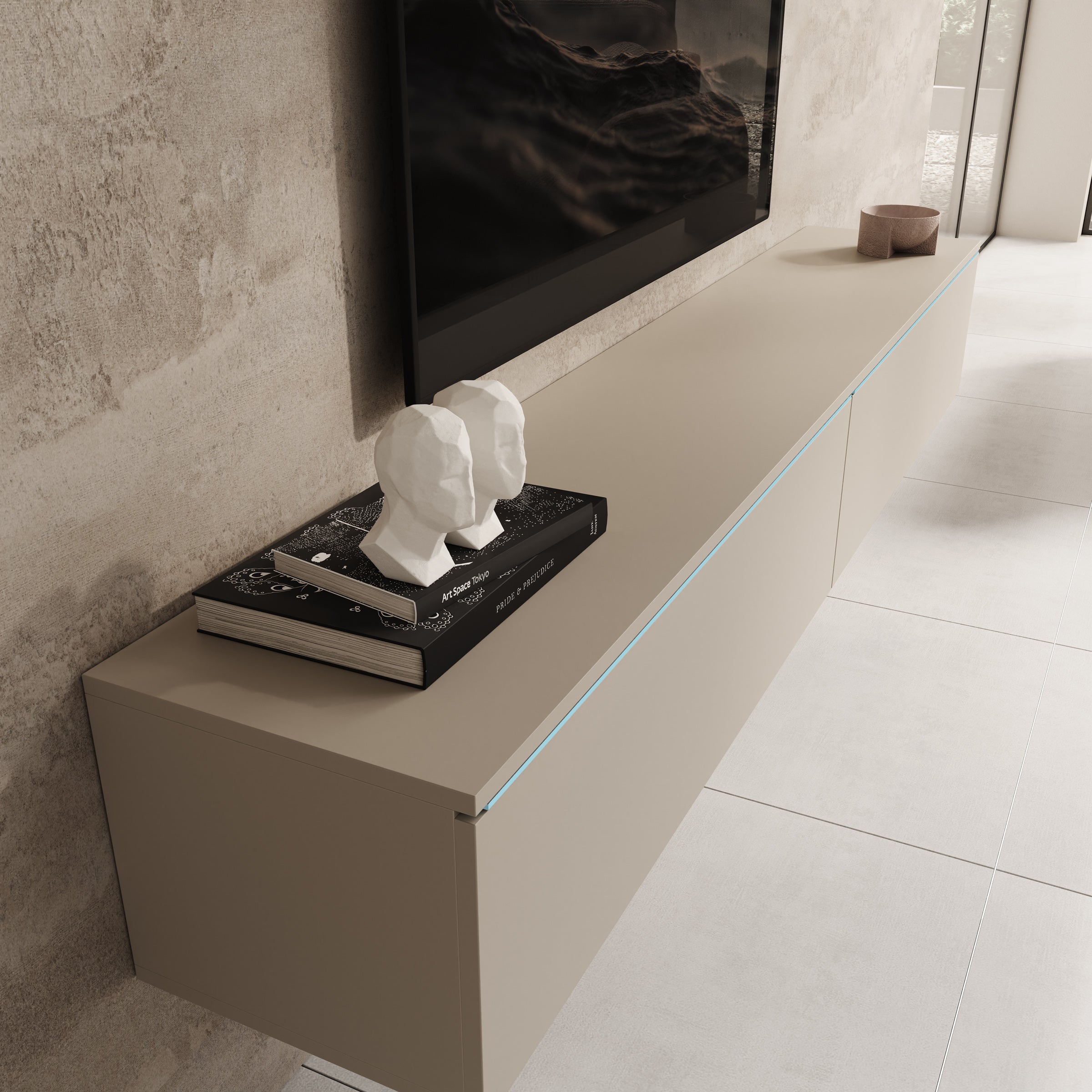 Dixon - TV-Meubel - Beige - 180x33x30 cm