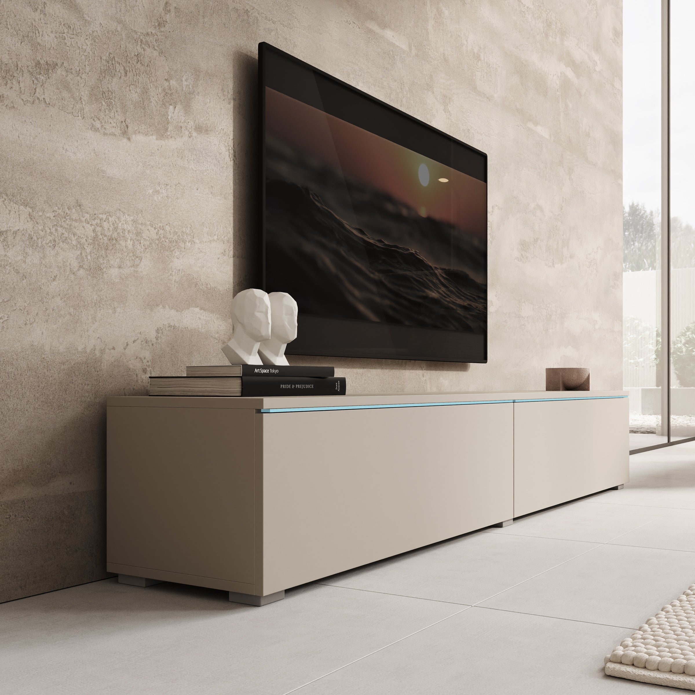 Dixon - TV-Meubel - Beige - 180x33x30 cm