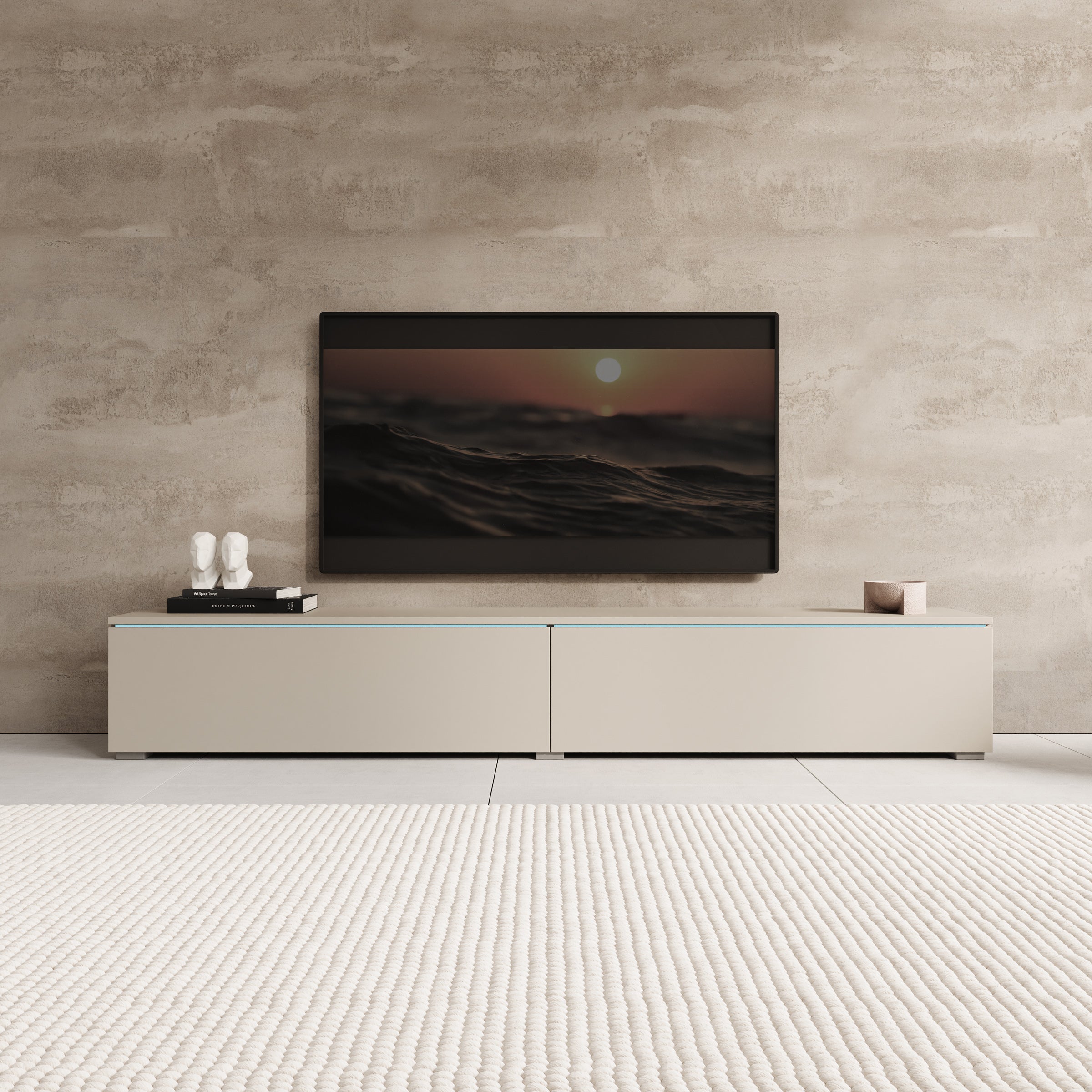 Dixon - TV-Meubel - Beige - 180x33x30 cm