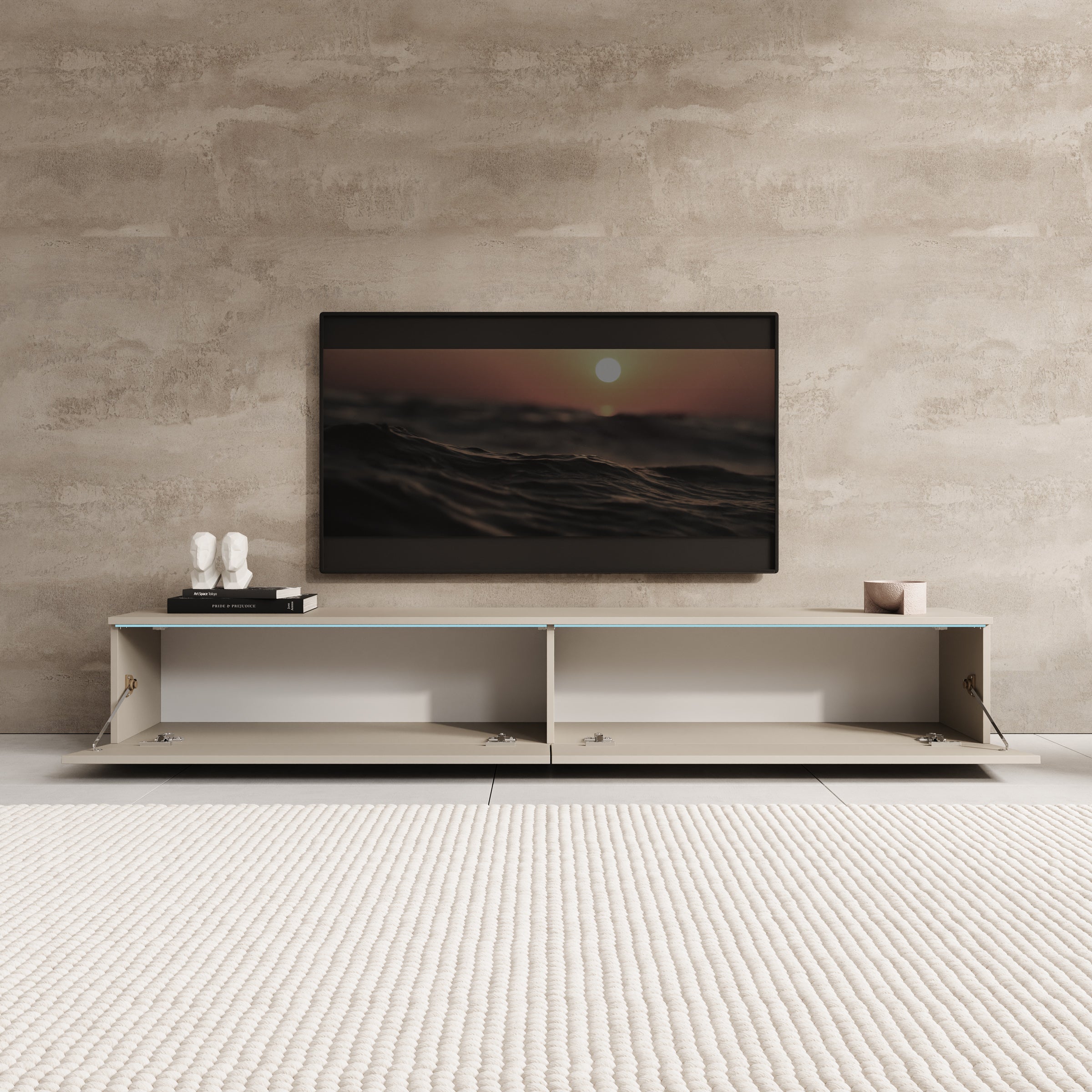 Dixon - TV-Meubel - Beige - 180x33x30 cm