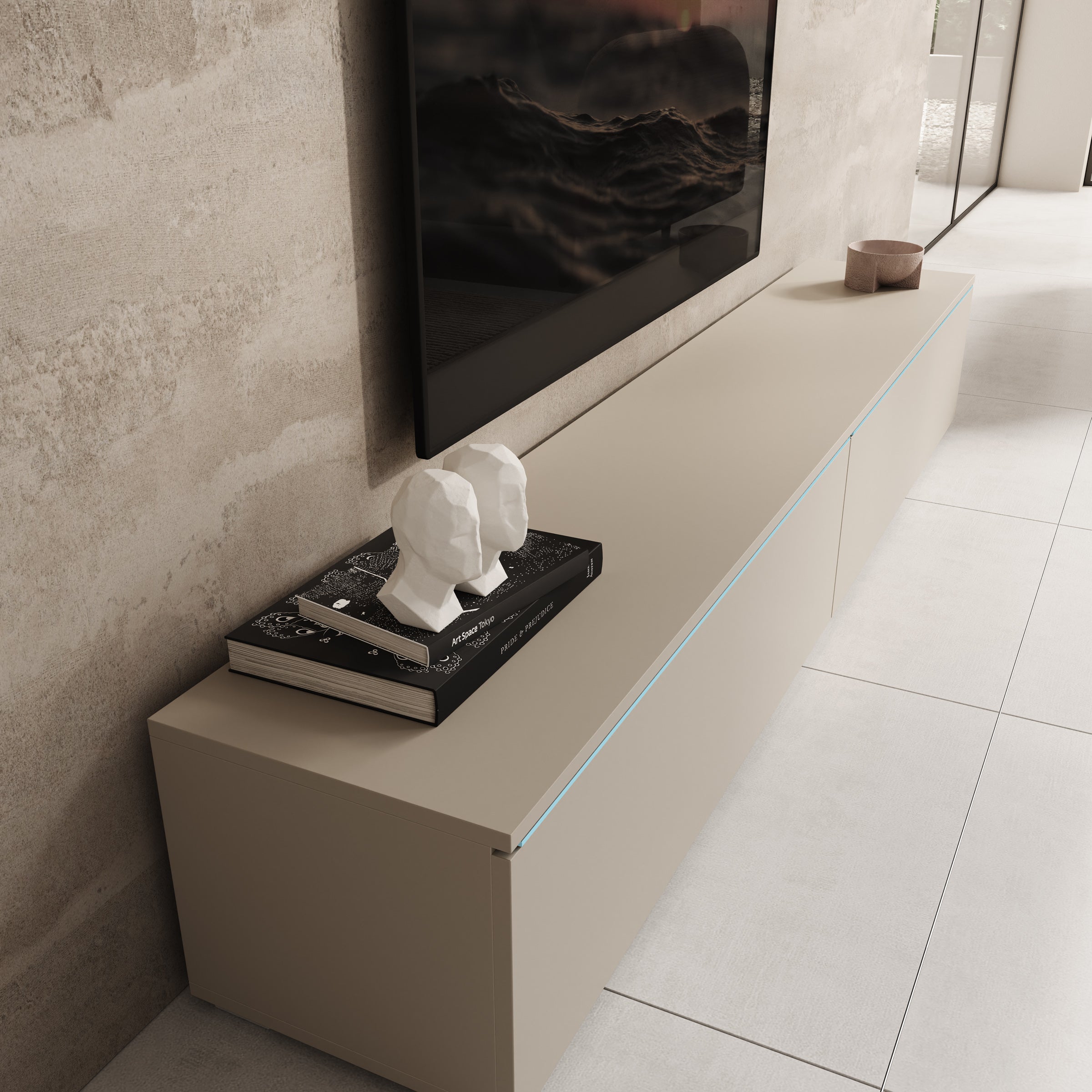 Dixon - TV-Meubel - Beige - 180x33x30 cm