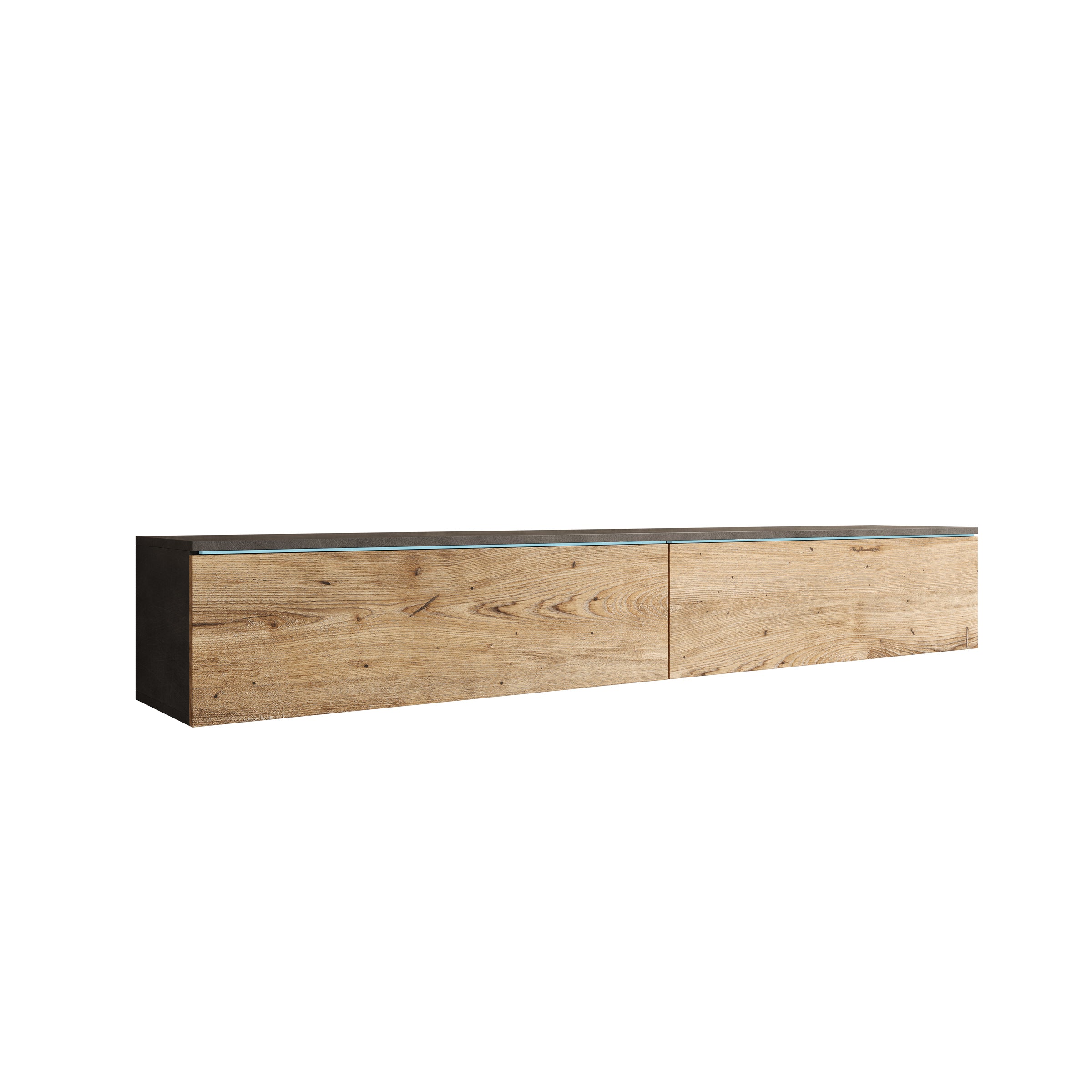 Dixon - TV-Meubel - Eiken/Grijs - 180x33x30 cm