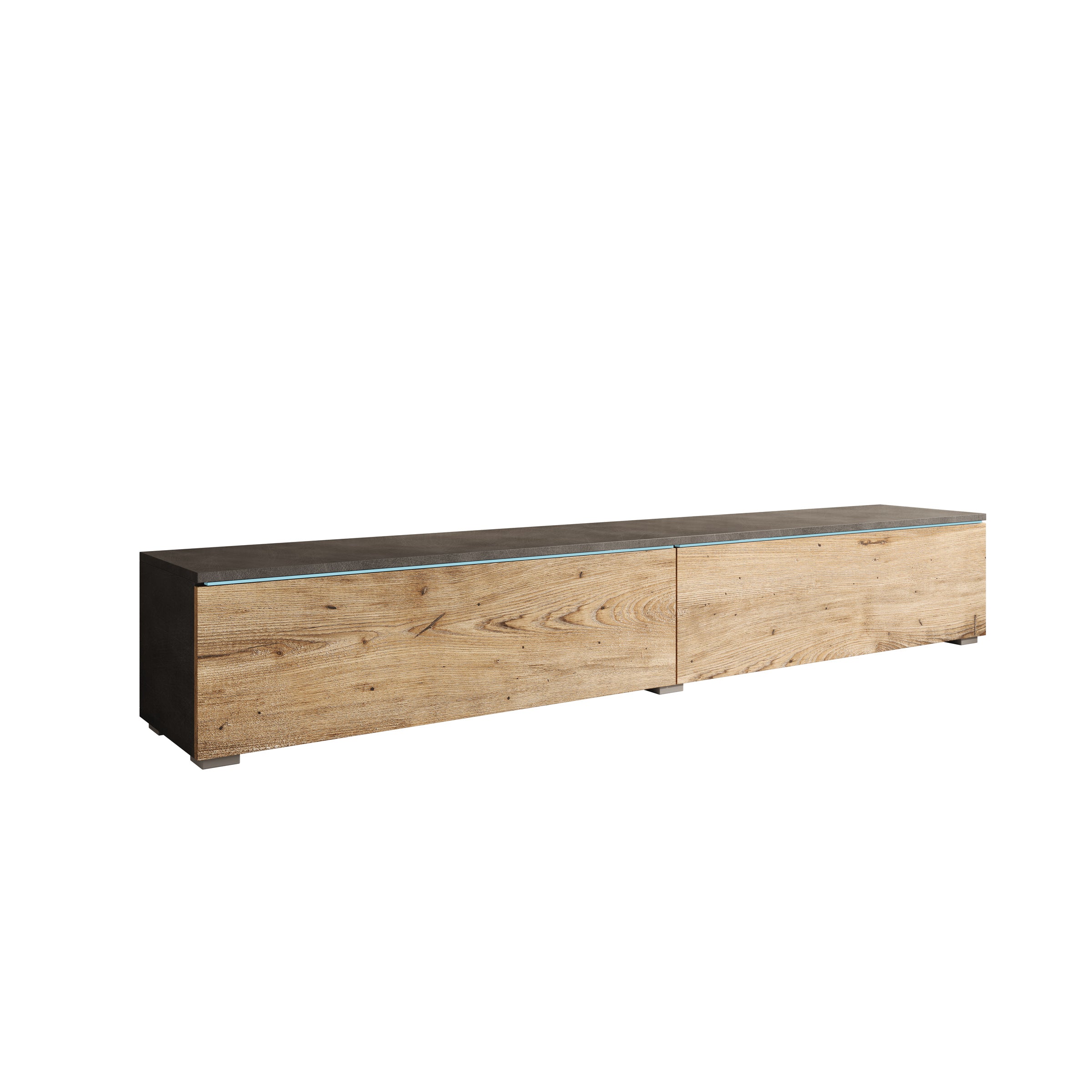 Dixon - TV-Meubel - Eiken/Grijs - 180x33x30 cm