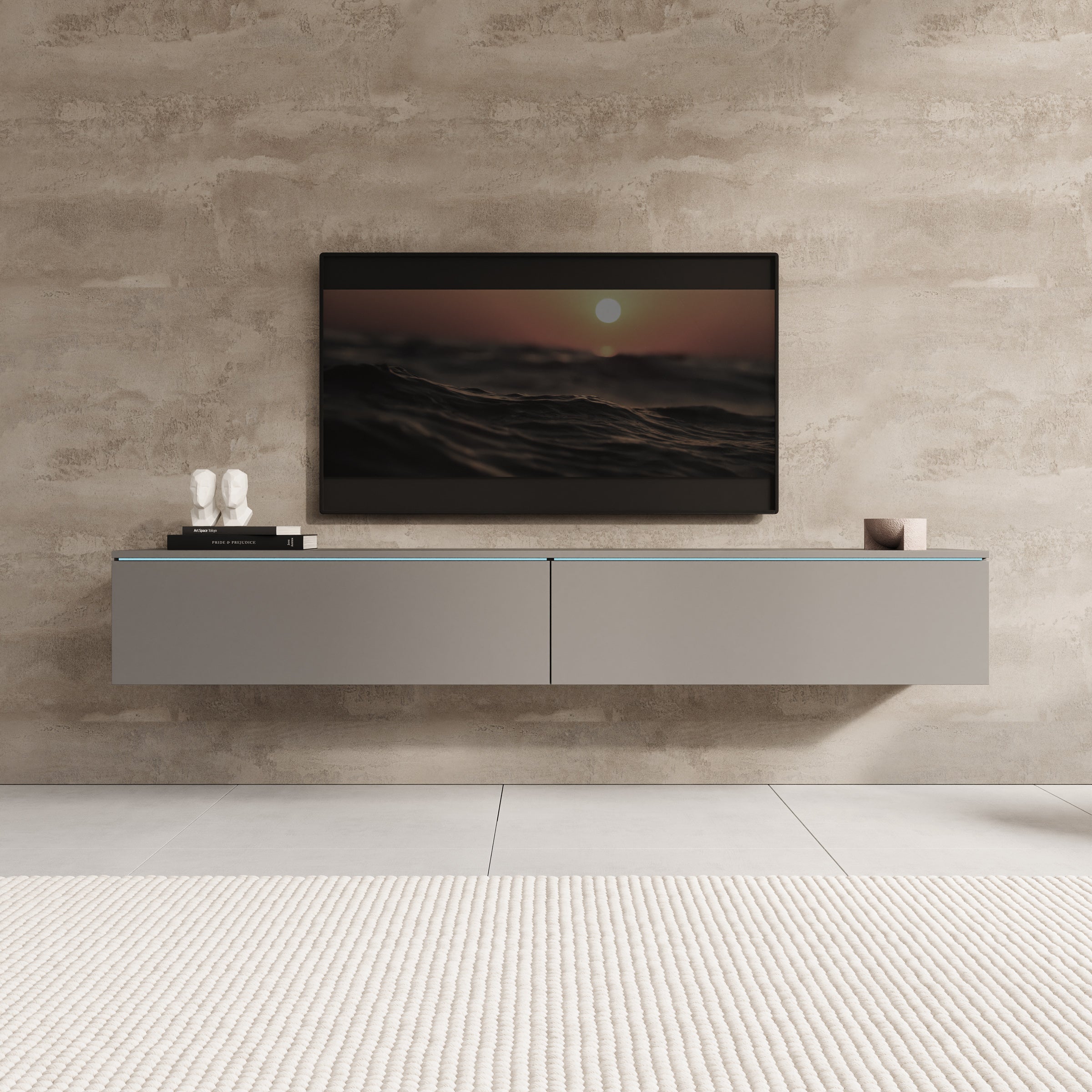 Dixon - TV-Meubel - Grijs - 180x33x30 cm