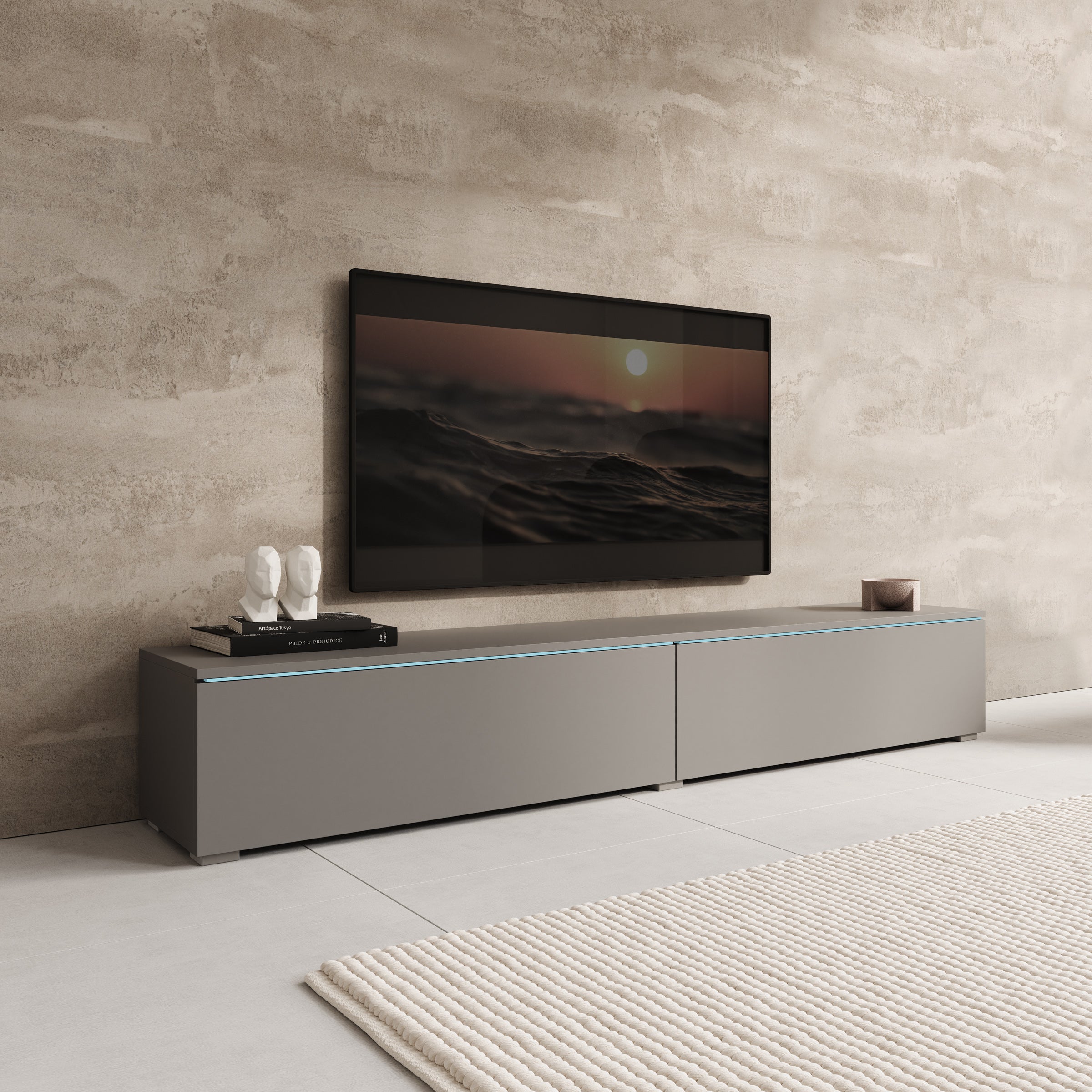Dixon - TV-Meubel - Grijs - 180x33x30 cm