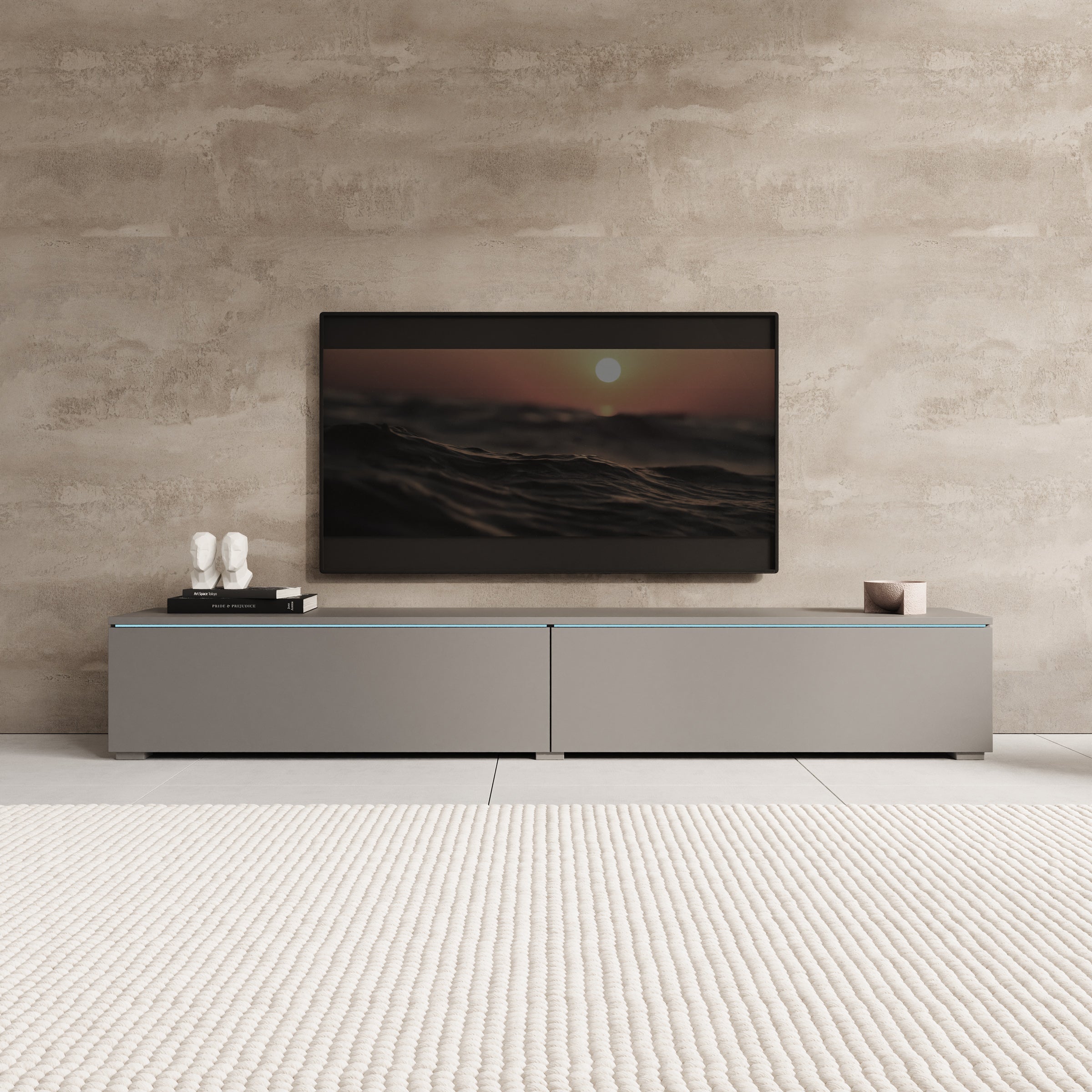 Dixon - TV-Meubel - Grijs - 180x33x30 cm