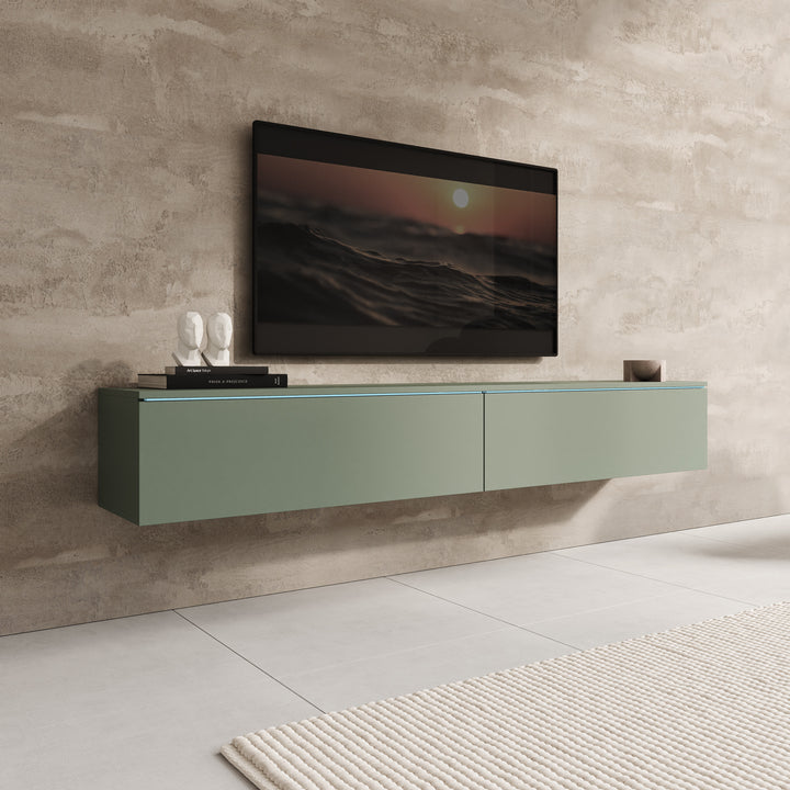 Dixon - TV-Meubel - Groen - 180x33x30 cm