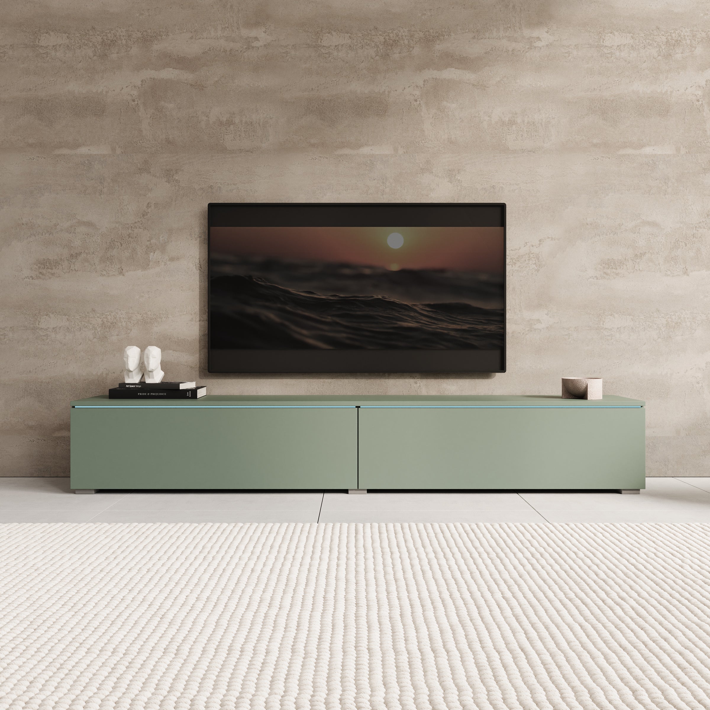 Dixon - TV-Meubel - Groen - 180x33x30 cm