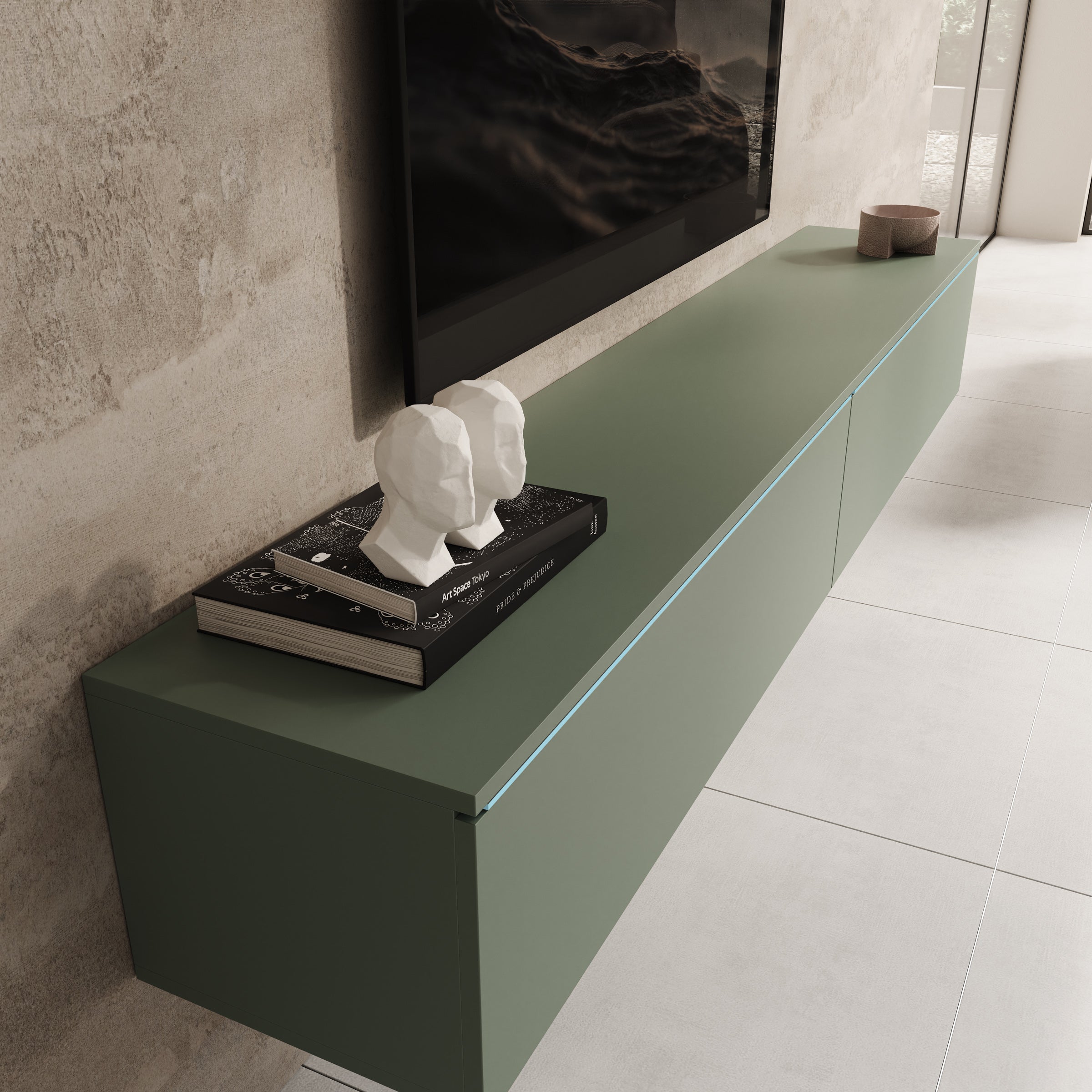 Dixon - TV-Meubel - Groen - 180x33x30 cm