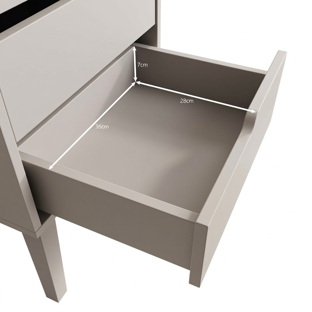 Nido - Nachtkastje links - Beige - 45x35x55 cm