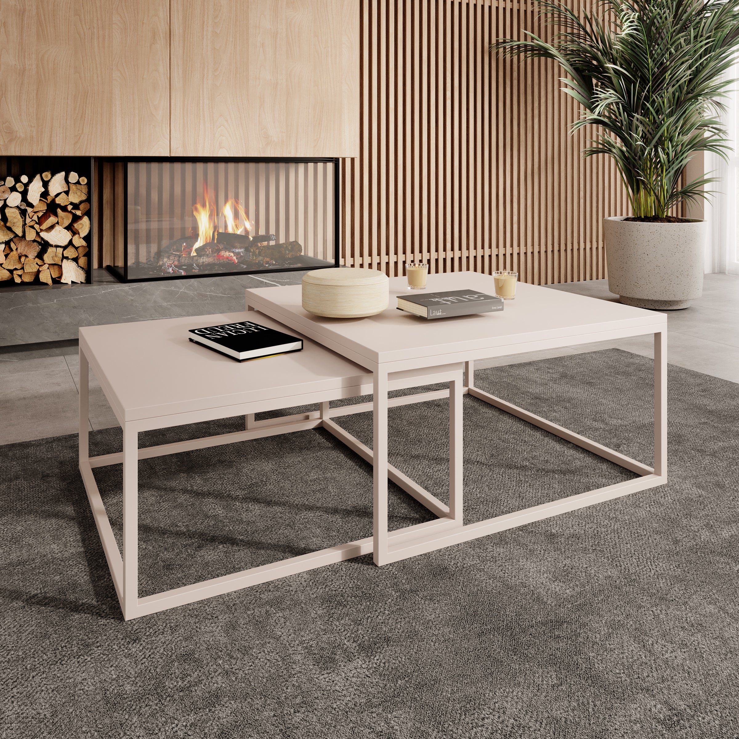 Doble - Salontafel - Beige - 76x76x39 cm