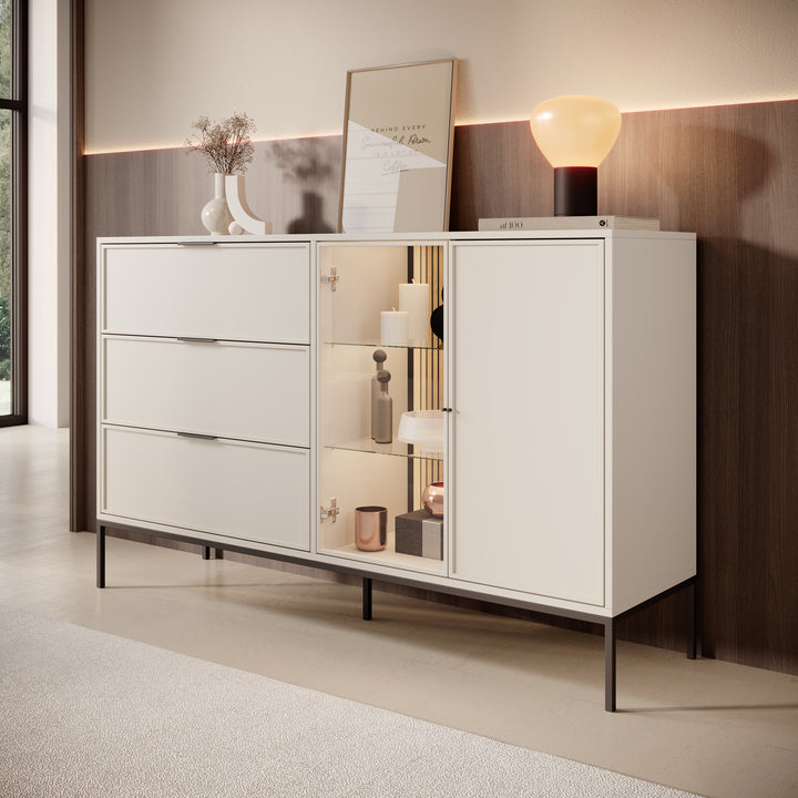Dominica - Dressoir - Beige - 150x40x92 cm