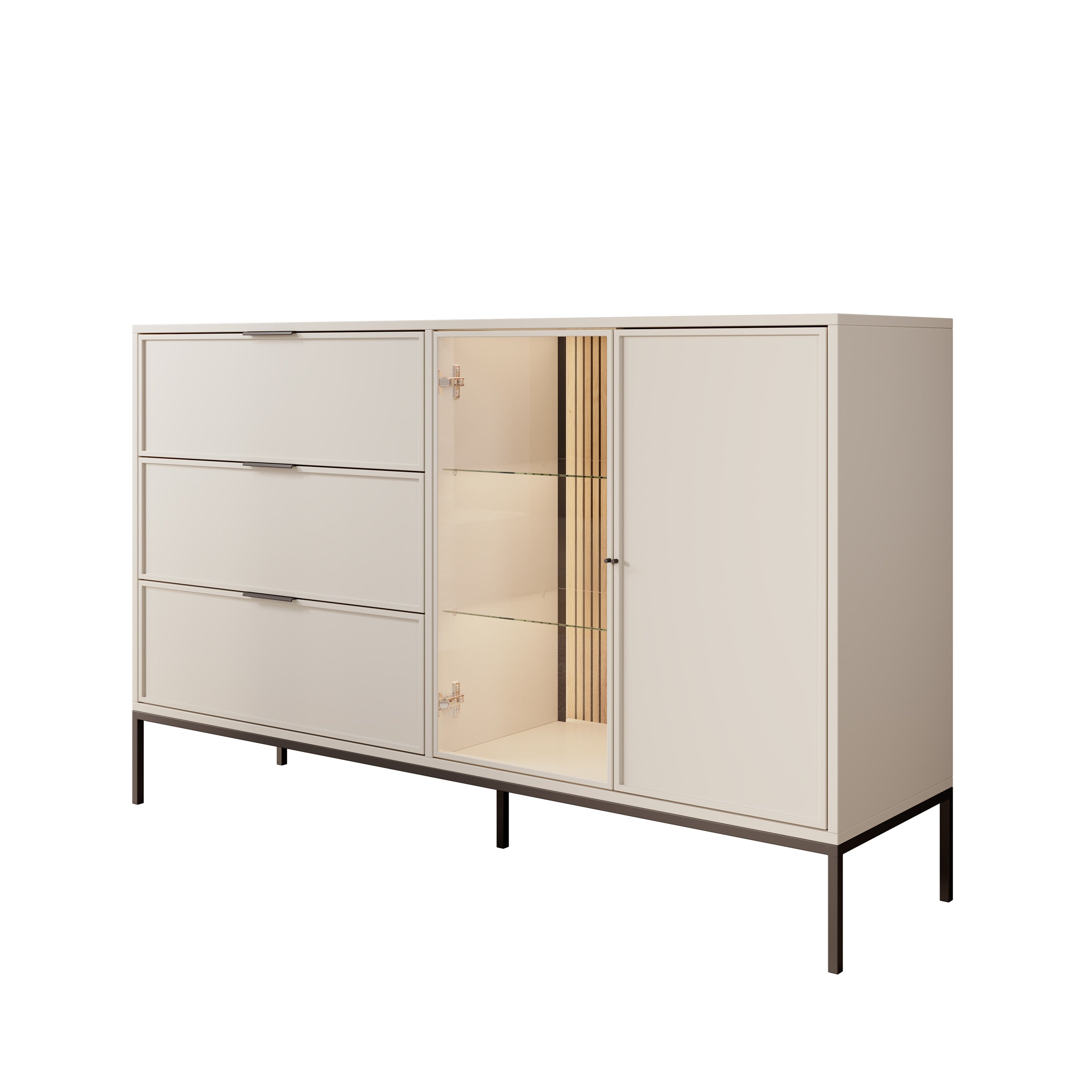 Dominica - Dressoir - Beige - 150x40x92 cm