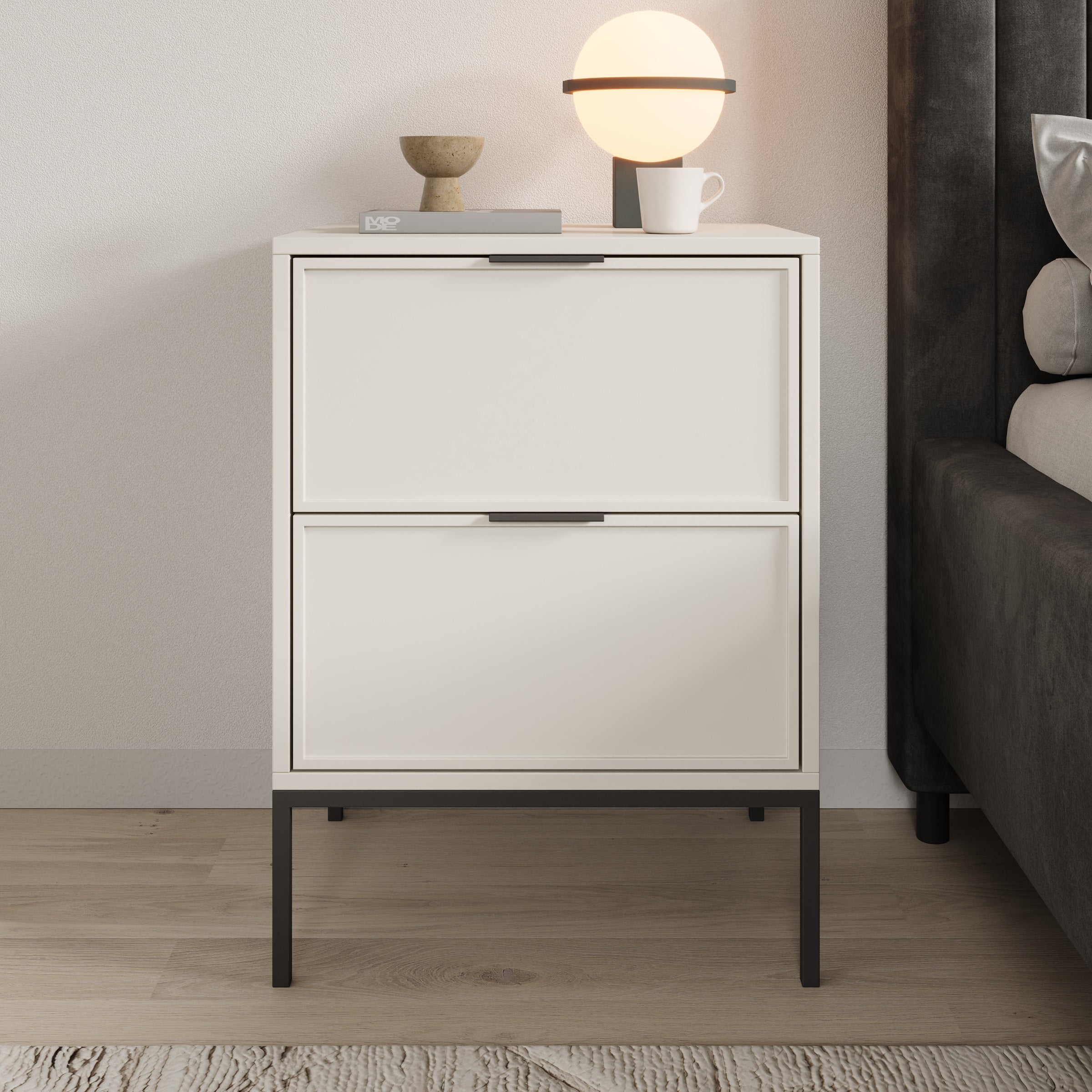 Dominica - Nachtkastje - Beige - 50x40x69 cm