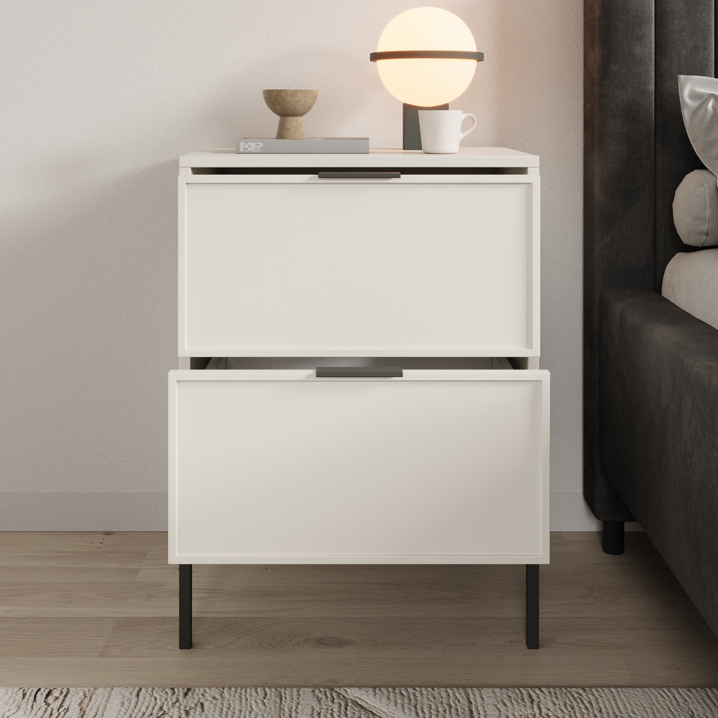 Dominica - Nachtkastje - Beige - 50x40x69 cm