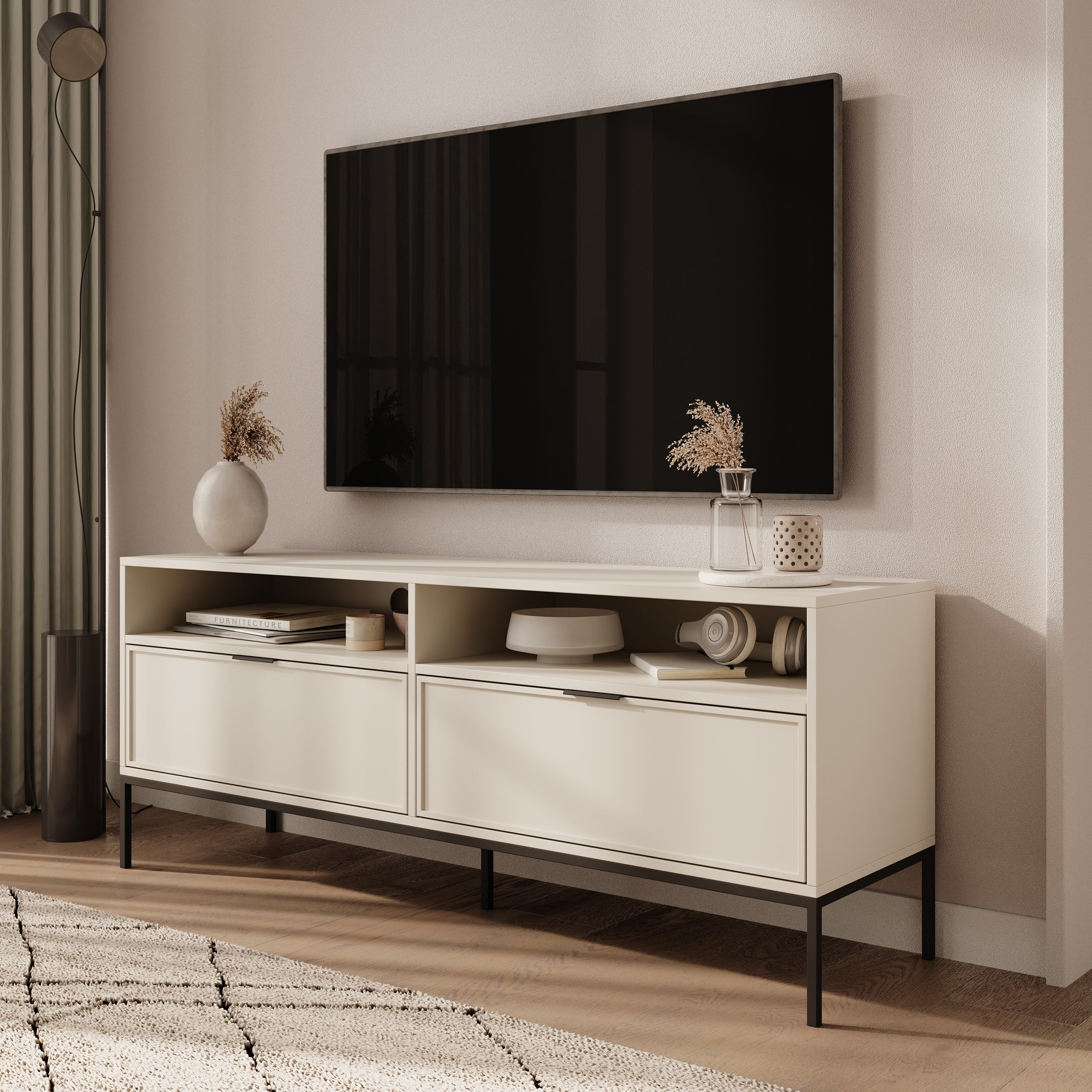 Dominica - TV-Meubel - Beige - 150x40x60 cm