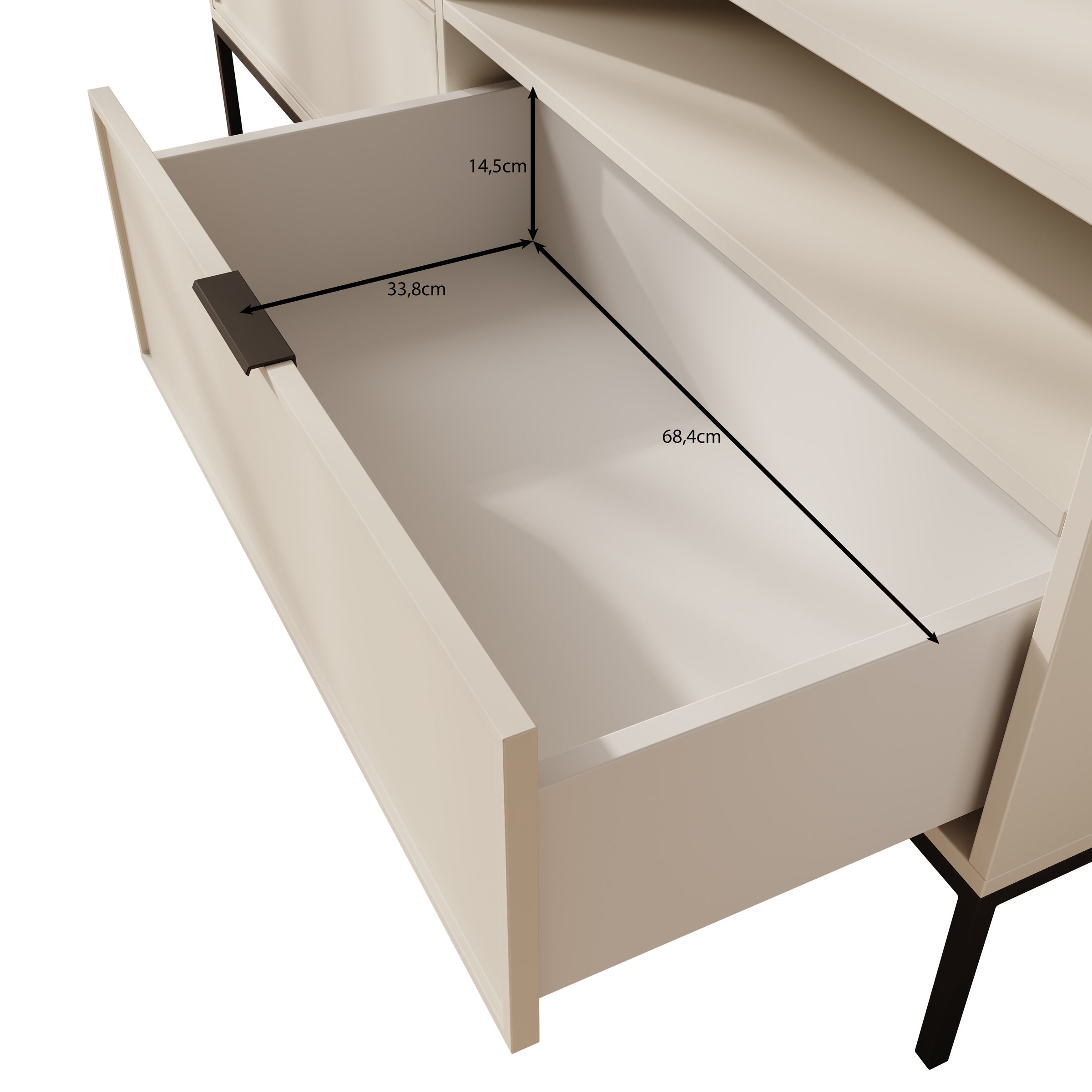 Dominica - TV-Meubel - Beige - 150x40x60 cm