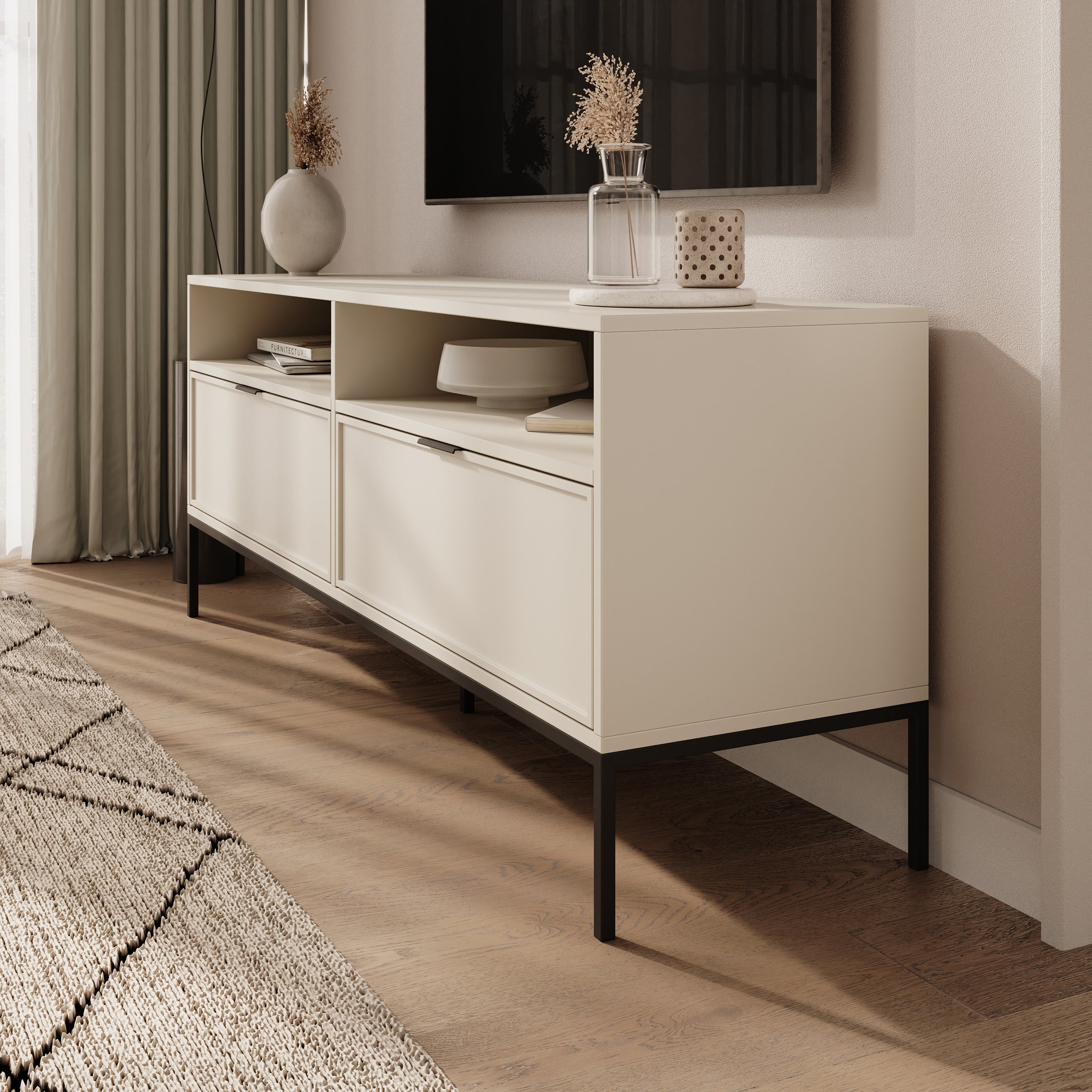 Dominica - TV-Meubel - Beige - 150x40x60 cm