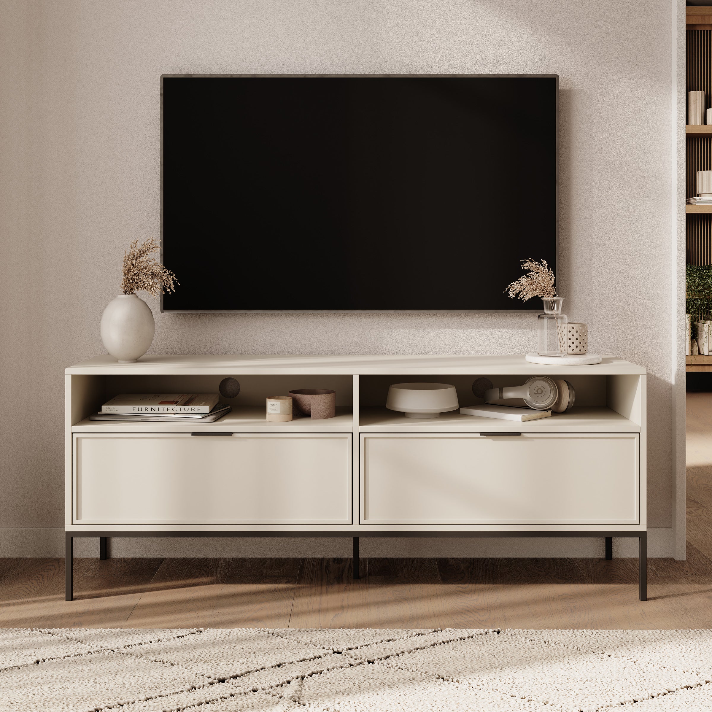 Dominica - TV-Meubel - Beige - 150x40x60 cm