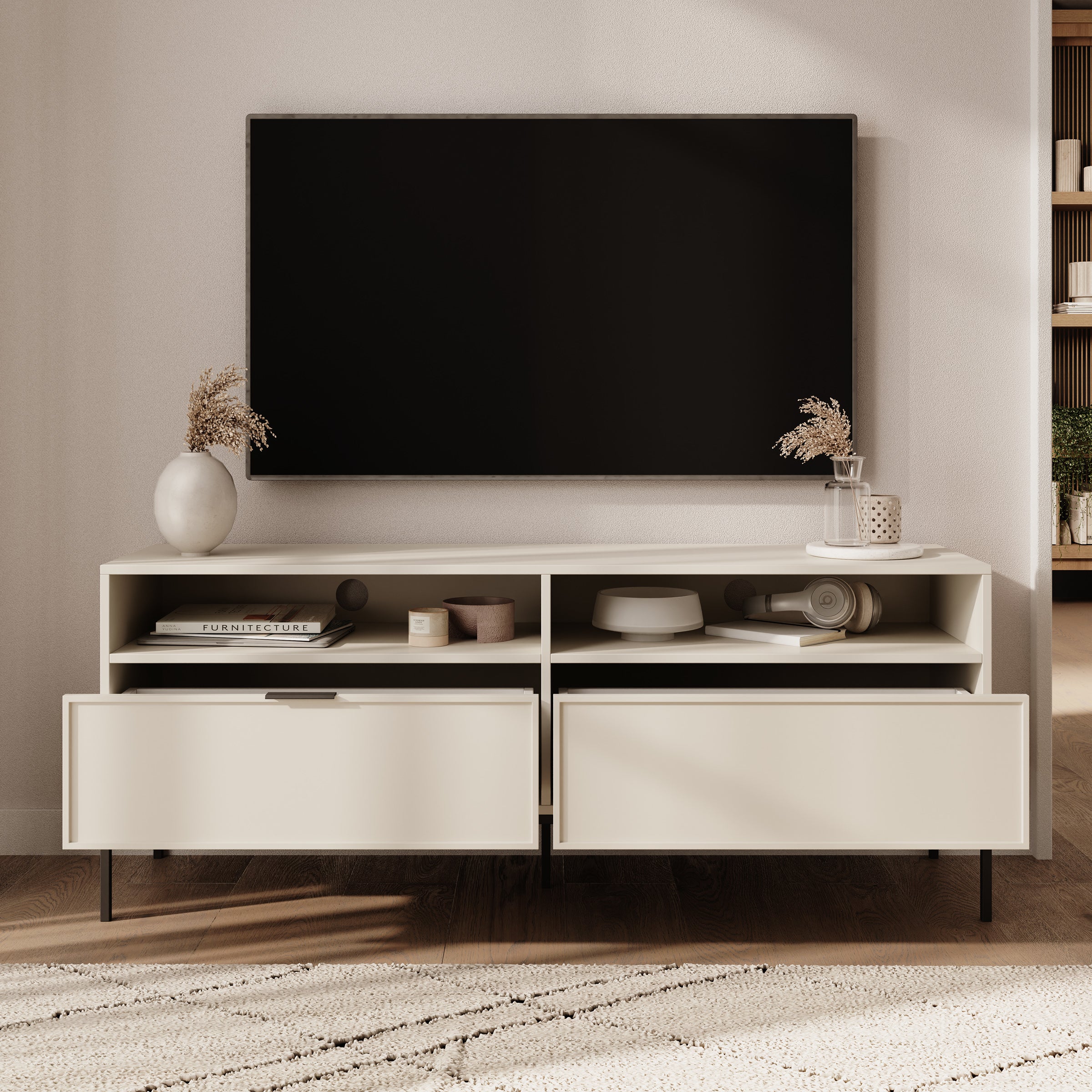 Dominica - TV-Meubel - Beige - 150x40x60 cm