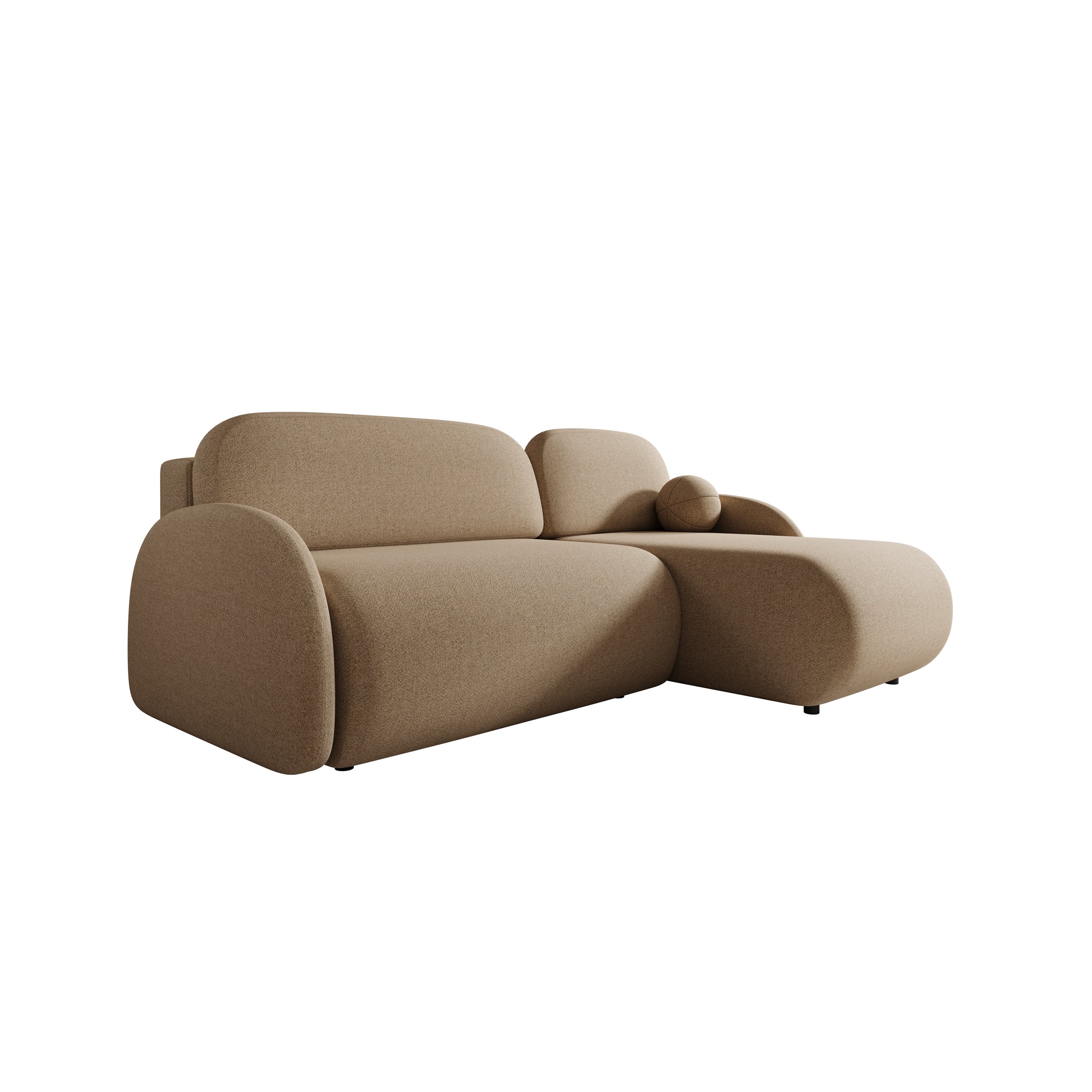 Dorado - Hoekbank 3-zits met chaise longue - Universeel - Stof beige