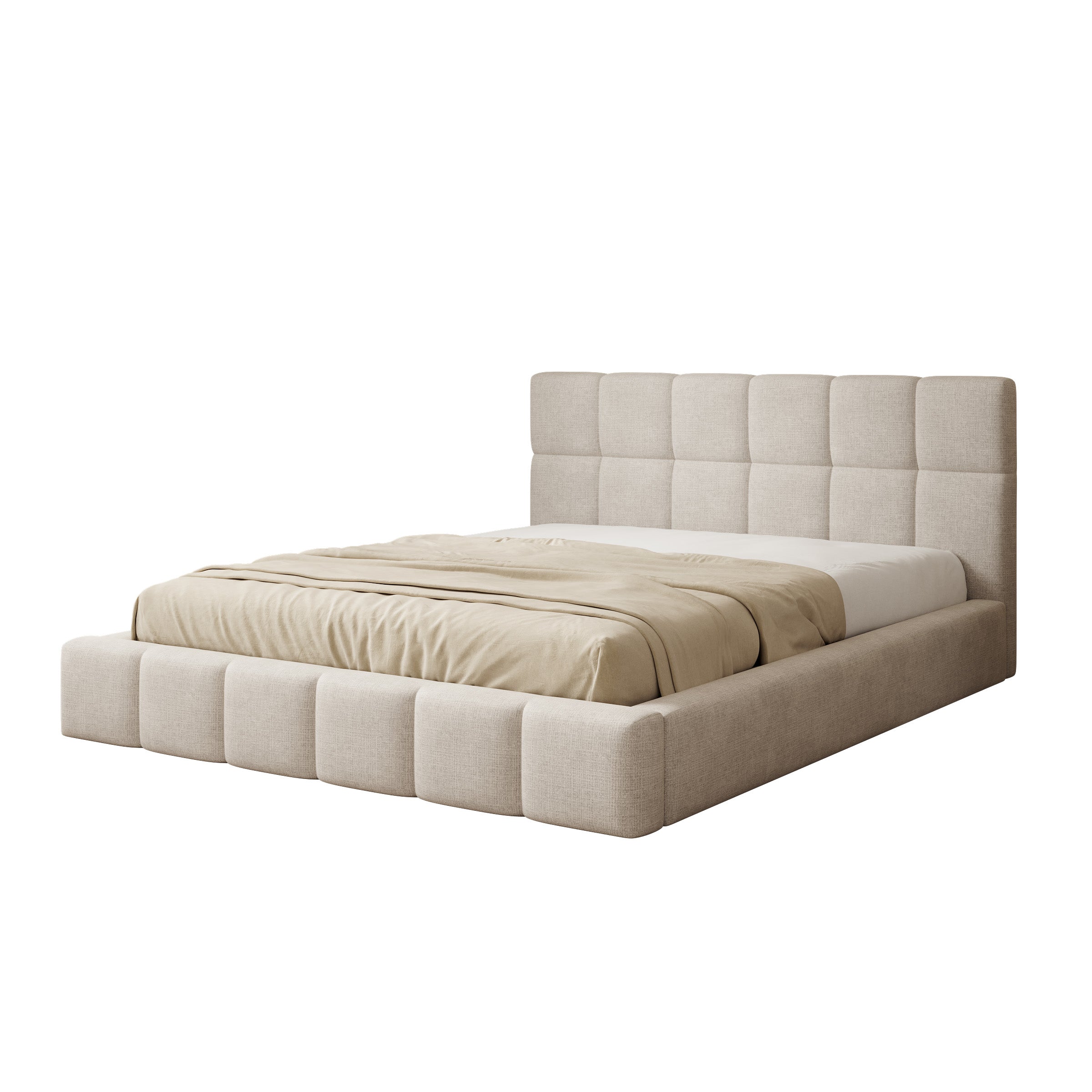 Dorevia - Tweepersoonsbed - Beige stof - 160x200 cm