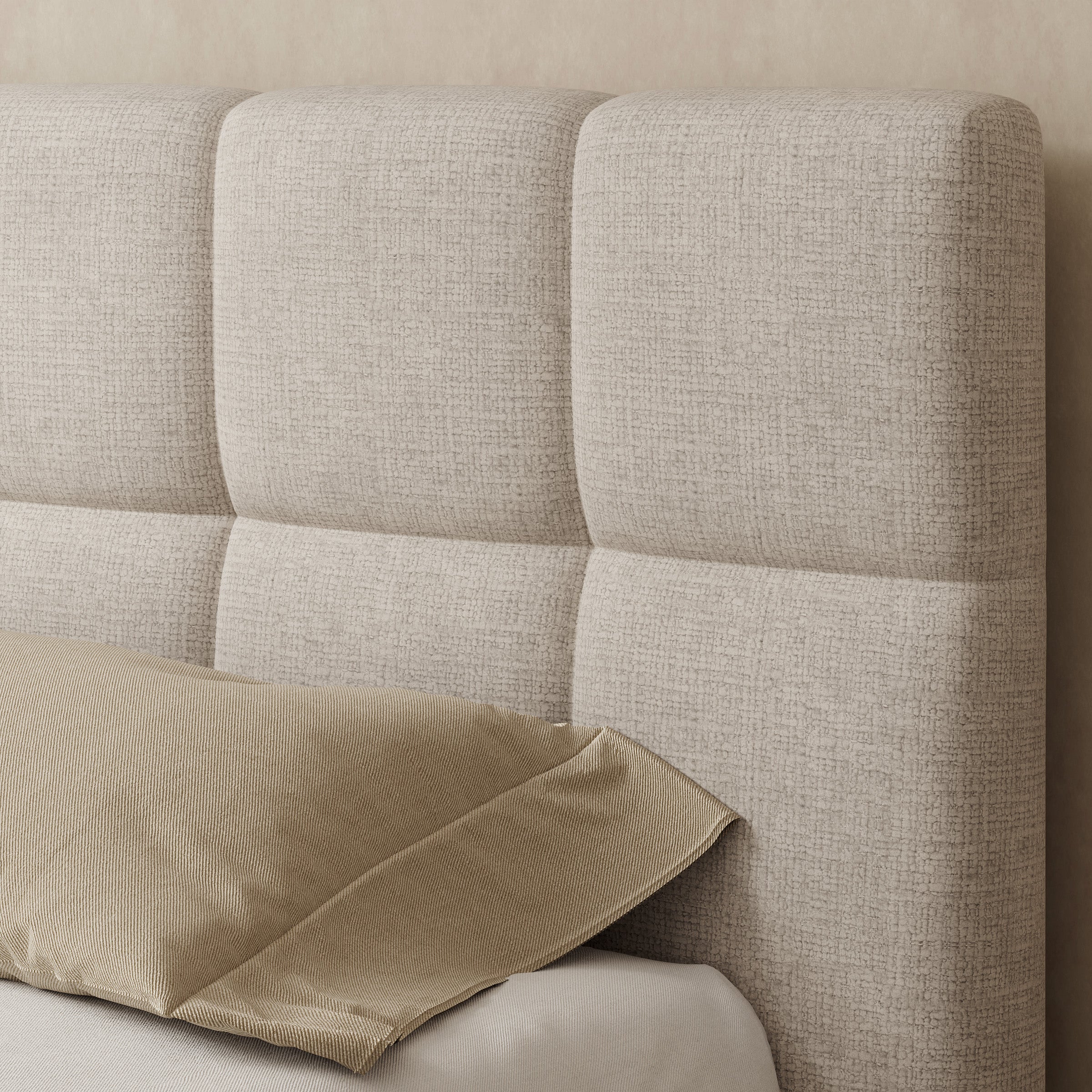 Dorevia - Tweepersoonsbed - Beige stof - 160x200 cm