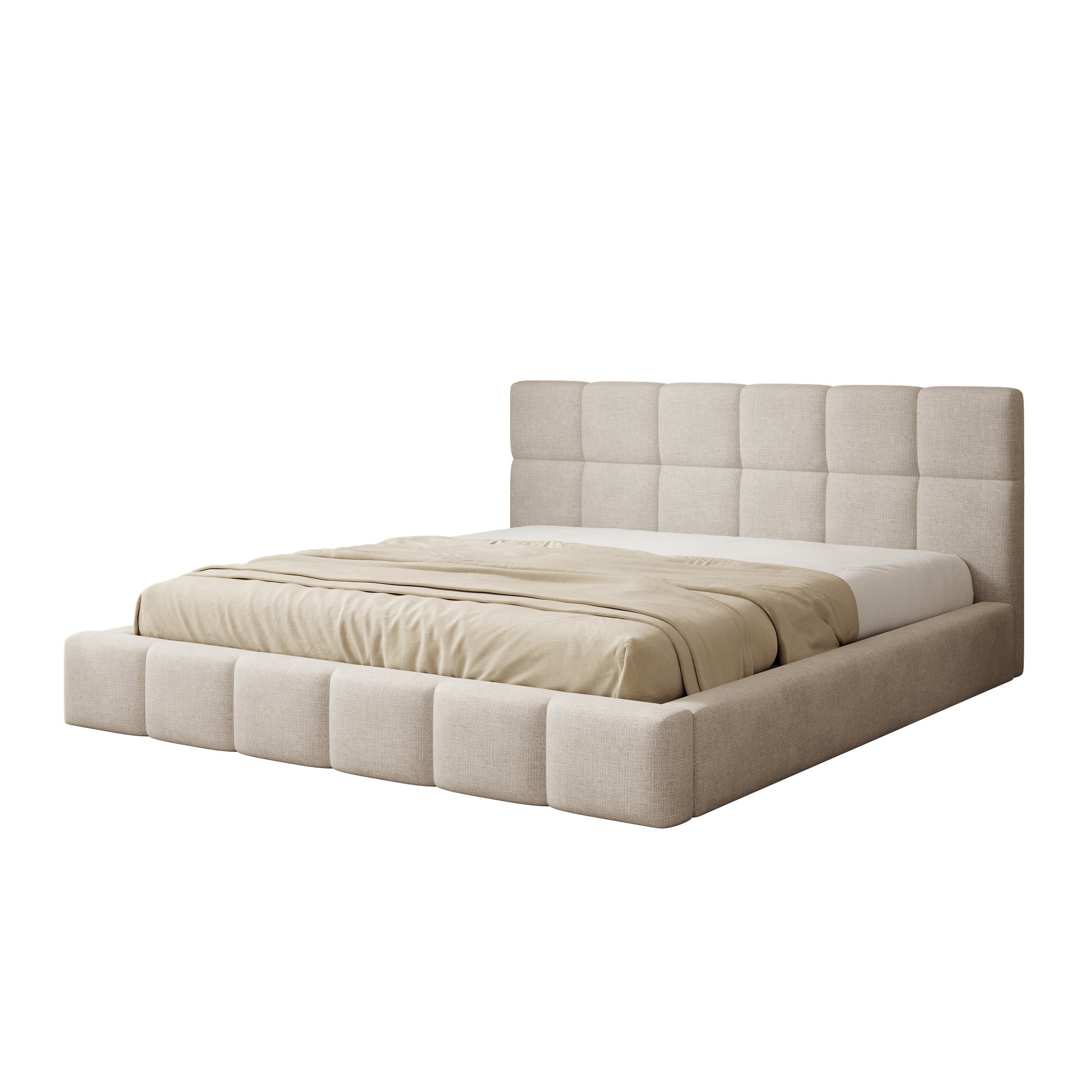 Dorevia - Tweepersoonsbed - Beige stof - 180x200 cm