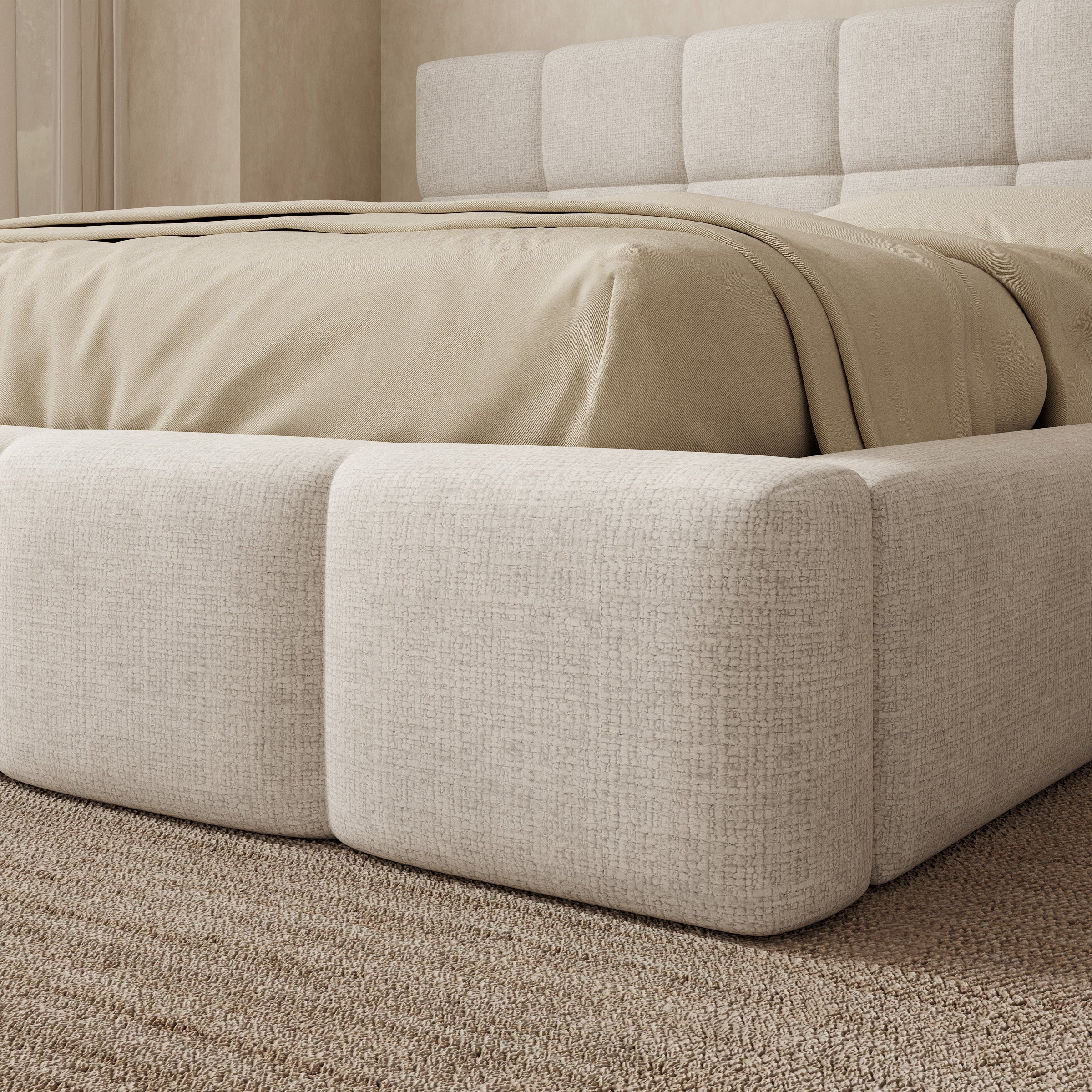 Dorevia - Tweepersoonsbed - Beige stof - 180x200 cm