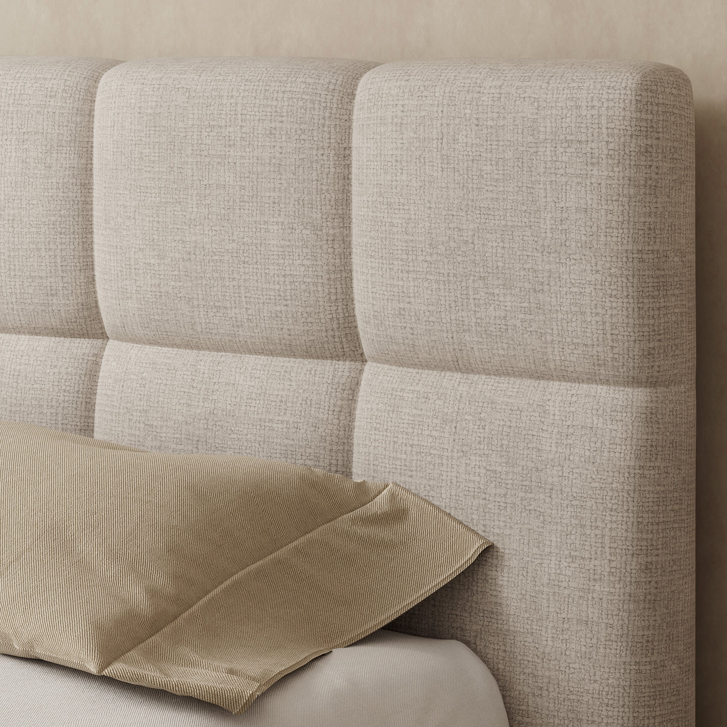 Dorevia - Tweepersoonsbed - Beige stof - 180x200 cm