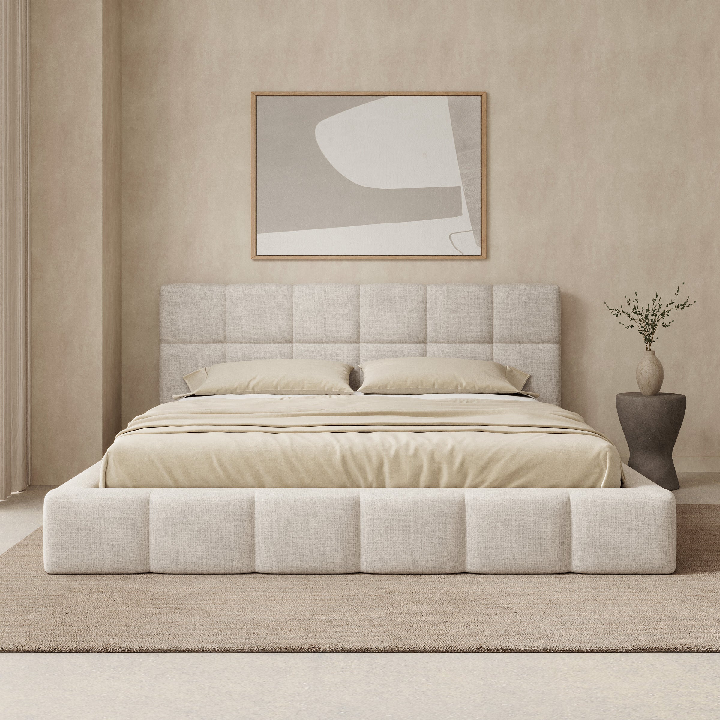 Dorevia - Tweepersoonsbed - Beige stof - 180x200 cm