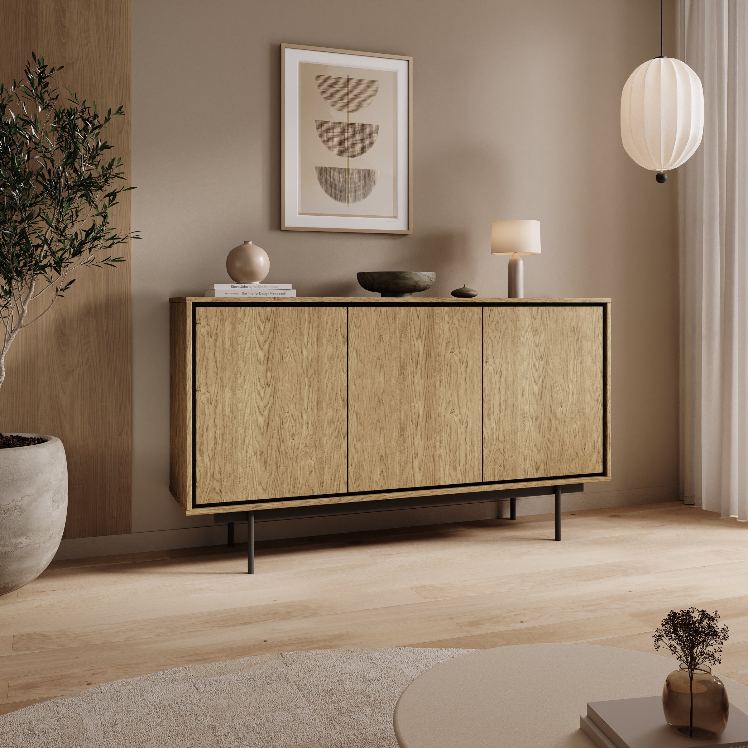 Drenn - Dressoir - Licht eikenpatroon - 150x38x85 cm