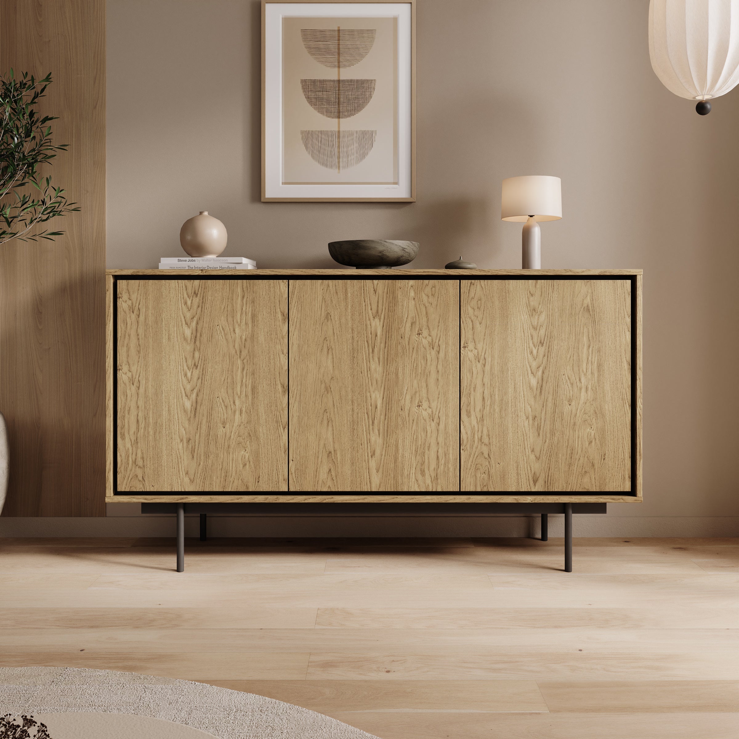 Drenn - Dressoir - Licht eikenpatroon - 150x38x85 cm