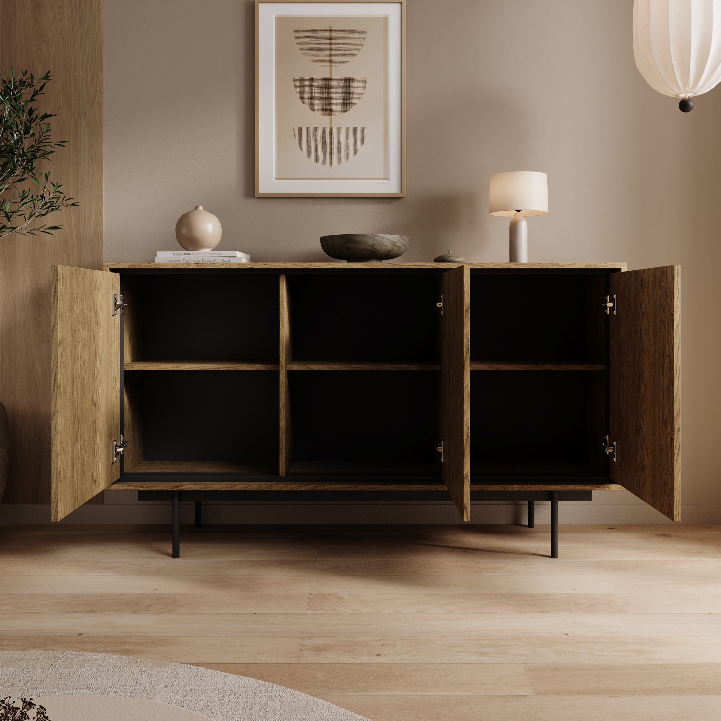 Drenn - Dressoir - Licht eikenpatroon - 150x38x85 cm