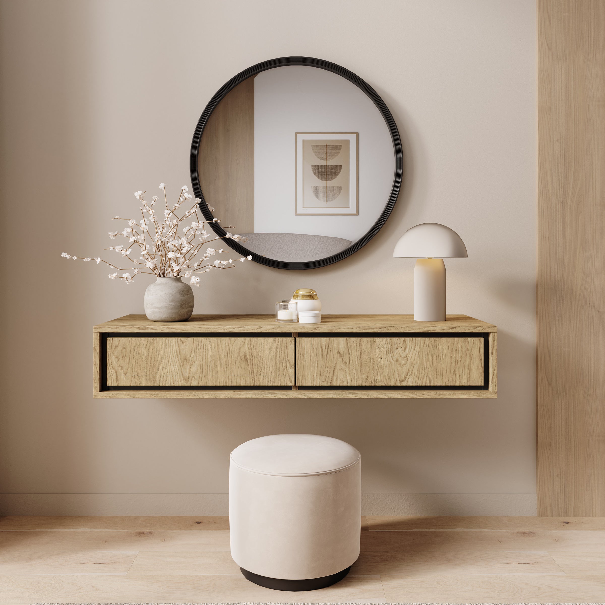 Drenn - Kaptafel - Licht eikenpatroom - 101x35x18 cm